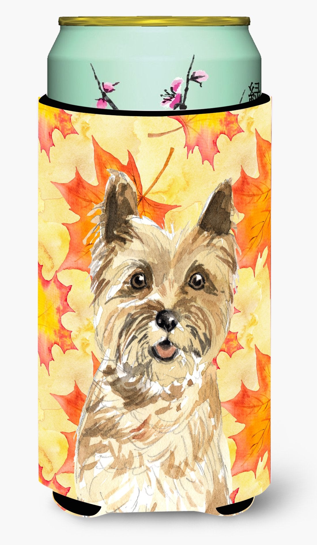 Fall Leaves Cairn Terrier Tall Boy Beverage Insulator Hugger CK1846TBC by Caroline&#39;s Treasures