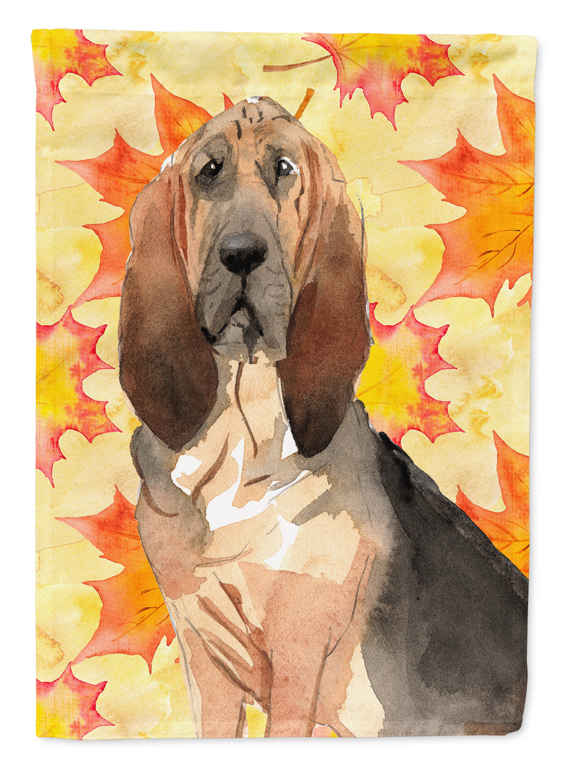 Fall Leaves Bloodhound Flag Canvas House Size CK1850CHF  the-store.com.