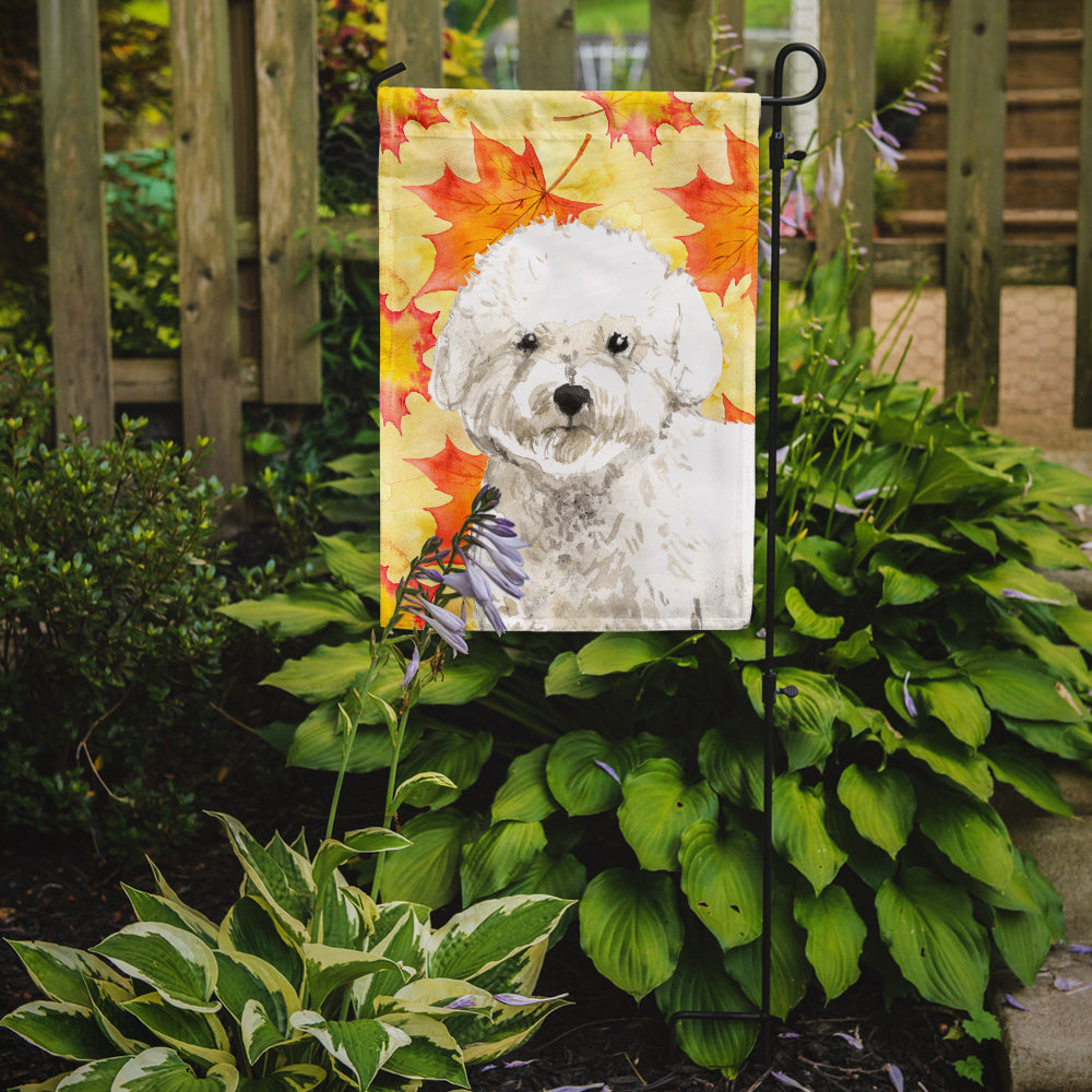 Fall Leaves Bichon Frise Flag Garden Size CK1851GF  the-store.com.