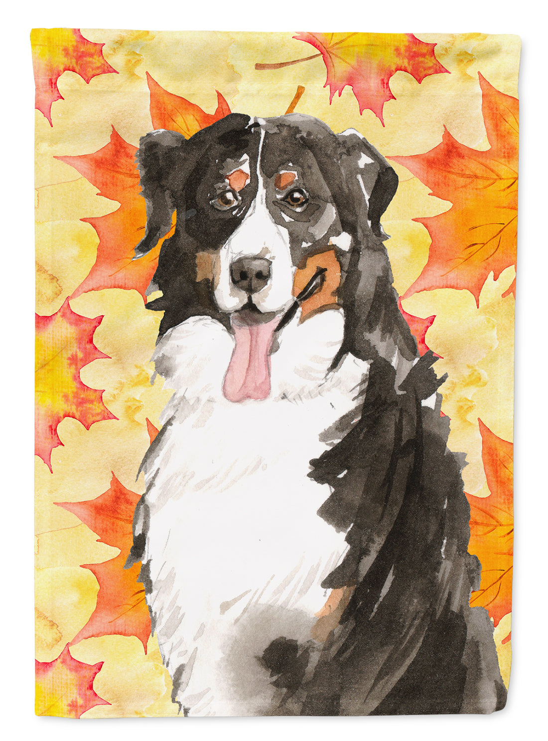 Fall Leaves Bernese Mountain Dog Flag Garden Size CK1852GF  the-store.com.