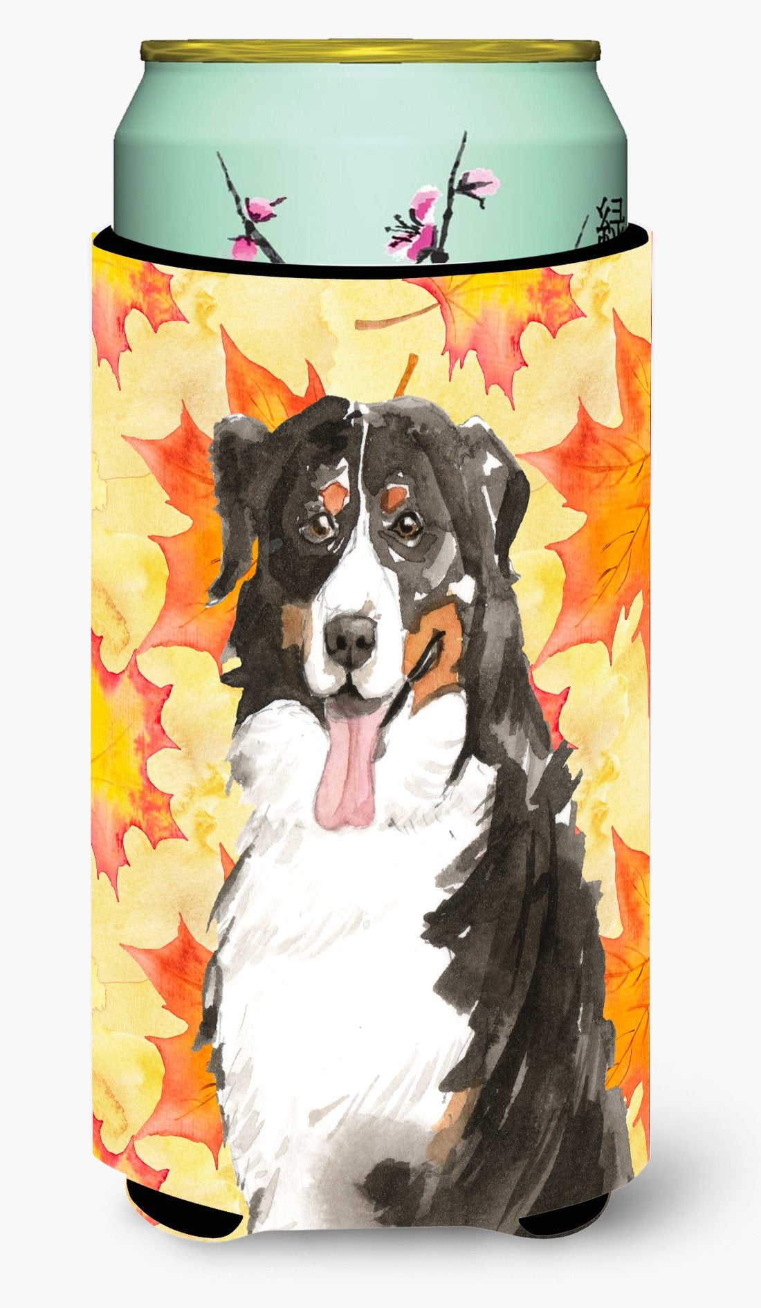 Fall Leaves Bernese Mountain Dog Tall Boy Beverage Insulator Hugger CK1852TBC by Caroline's Treasures