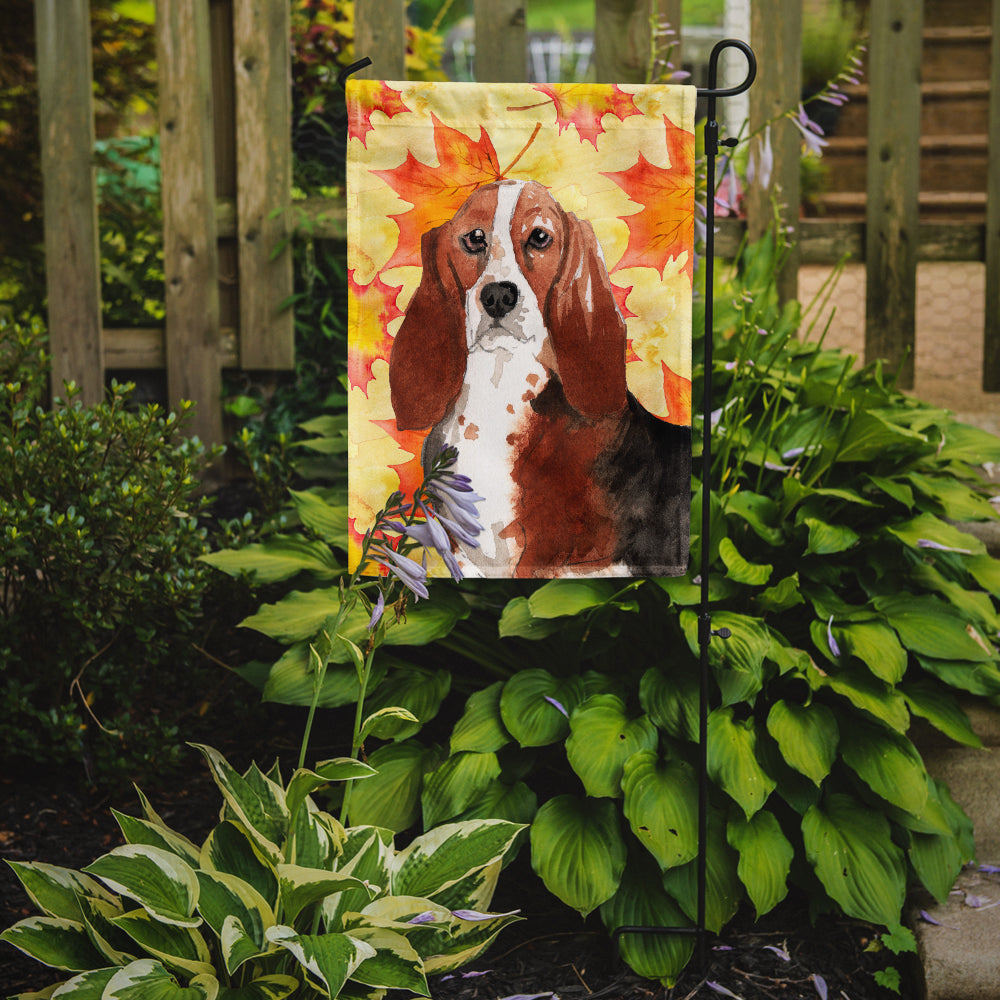 Fall Leaves Basset Hound Flag Garden Size CK1853GF  the-store.com.