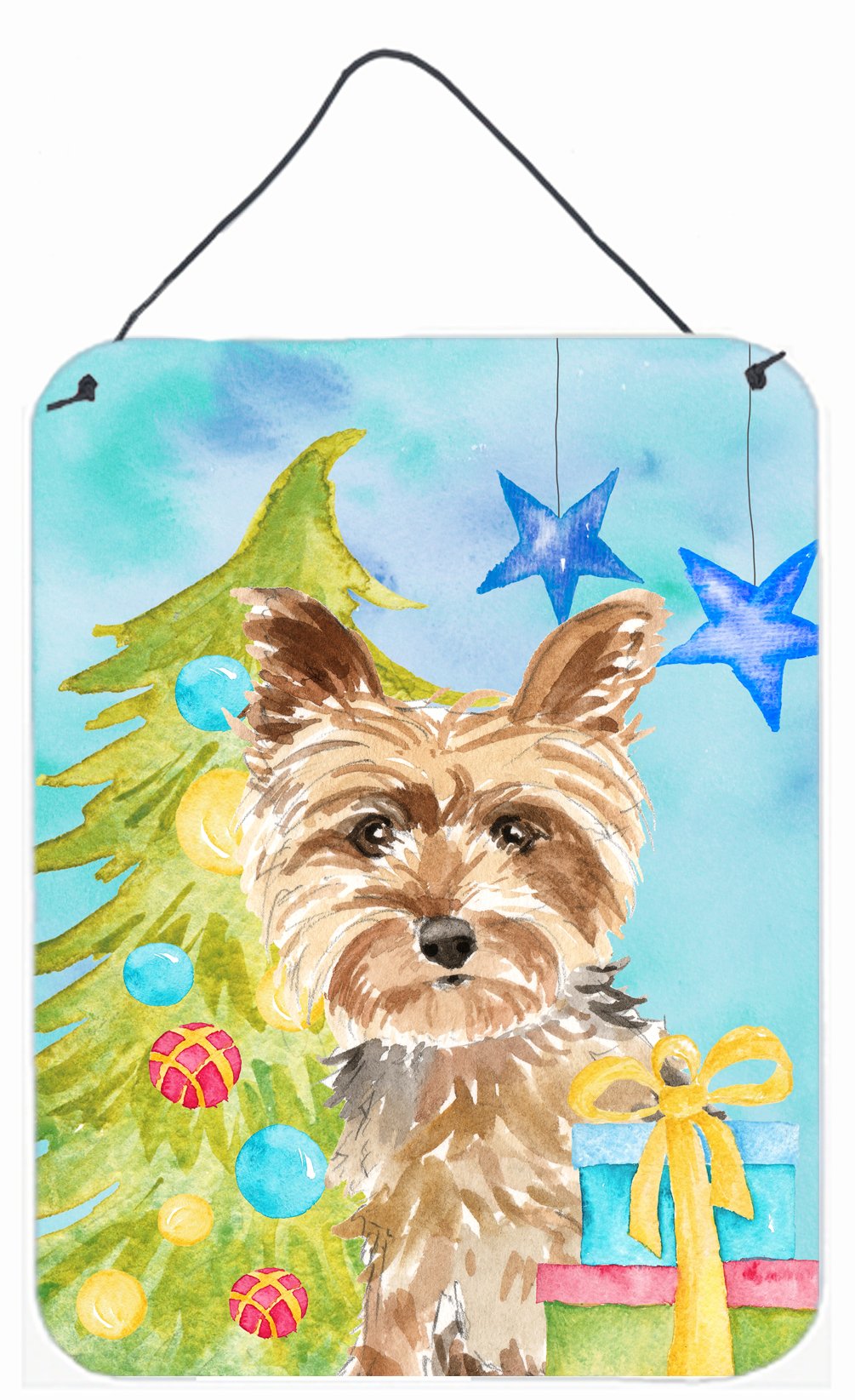 Christmas Tree Yorkie Yorkshire Terrier Wall or Door Hanging Prints CK1854DS1216 by Caroline's Treasures