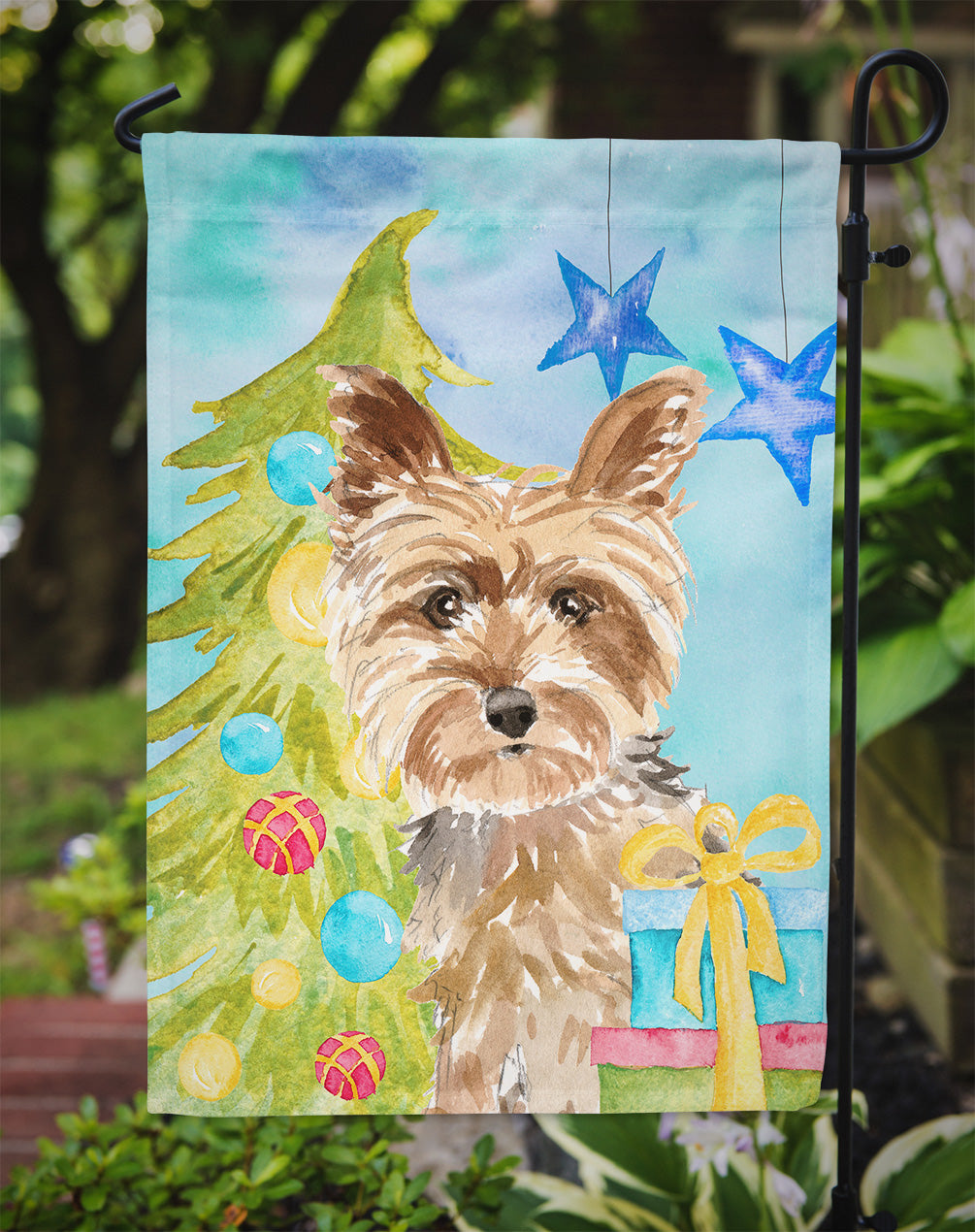 Christmas Tree Yorkie Yorkshire Terrier Flag Garden Size CK1854GF  the-store.com.