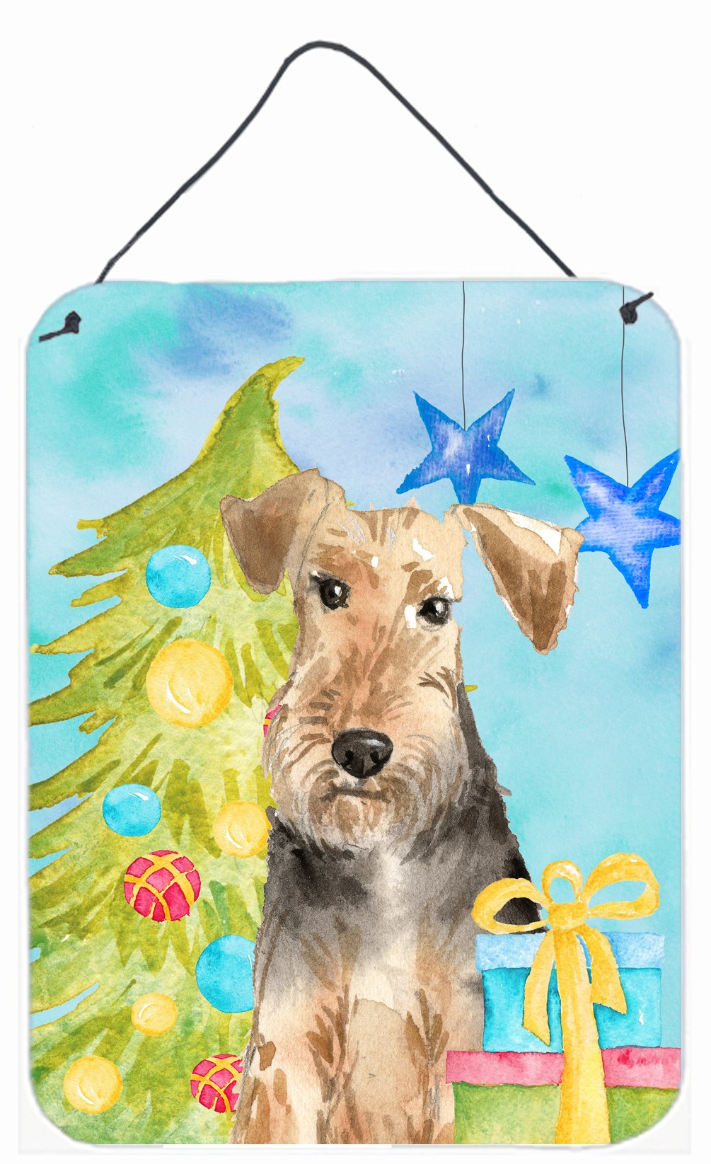 Christmas Tree Welsh Terrier Wall or Door Hanging Prints CK1858DS1216 by Caroline&#39;s Treasures