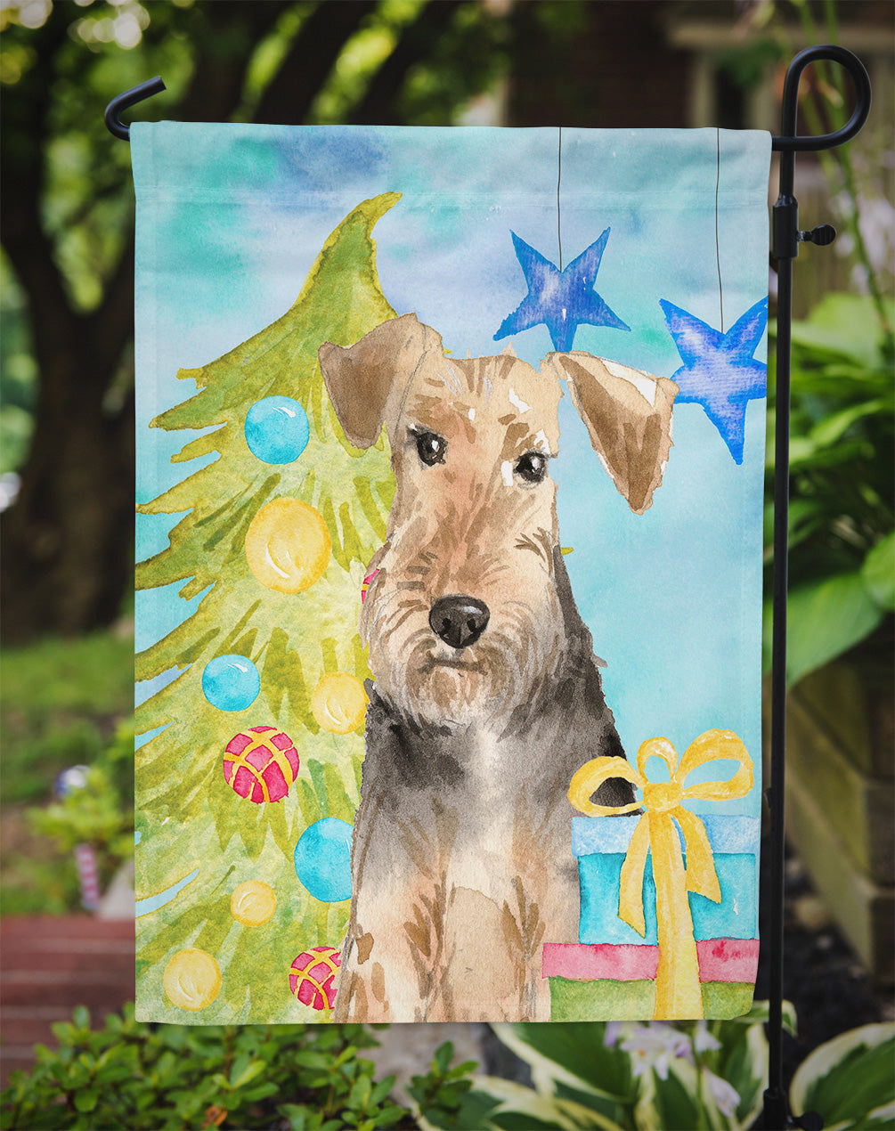 Christmas Tree Welsh Terrier Flag Garden Size CK1858GF  the-store.com.