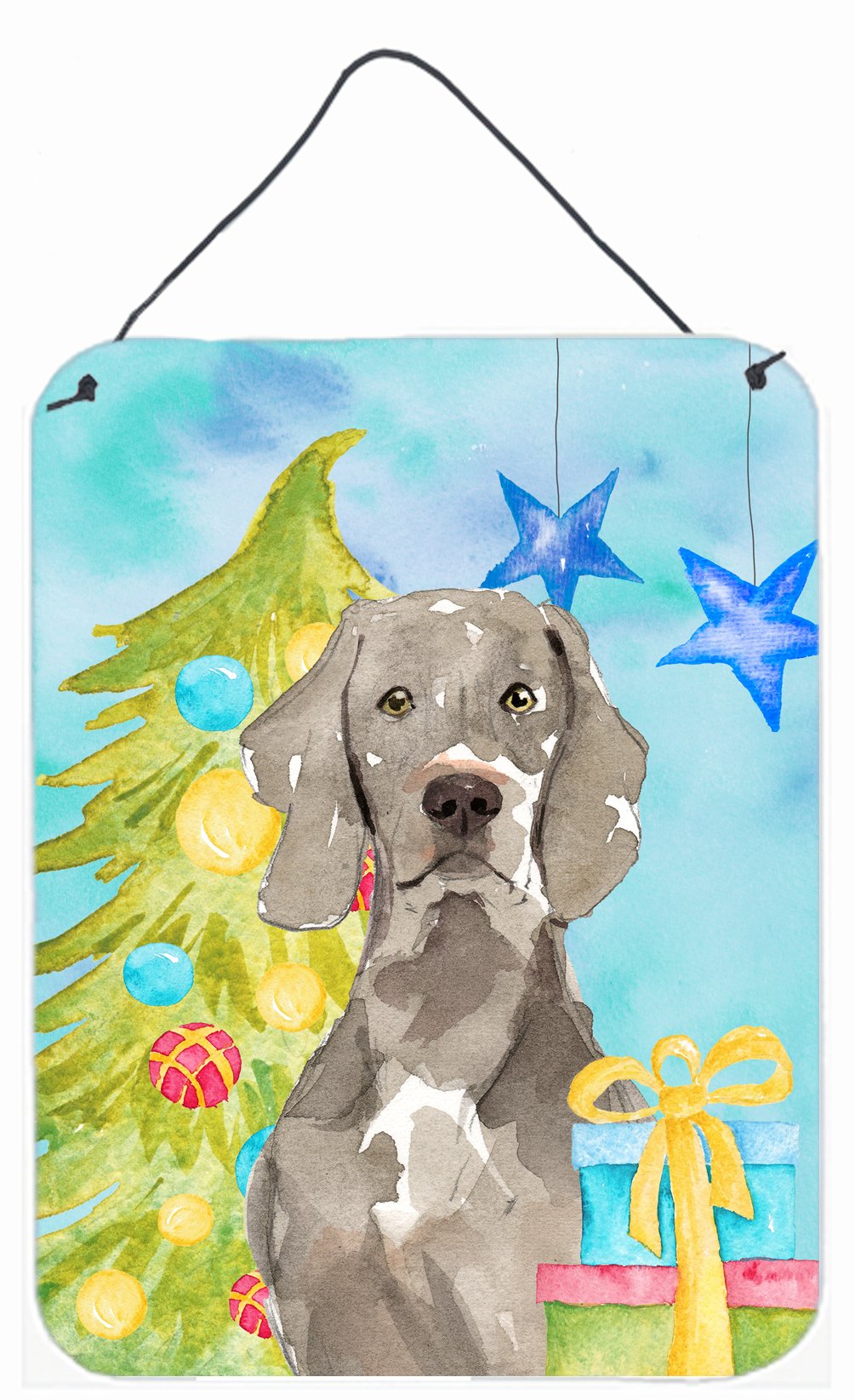 Christmas Tree Weimaraner Wall or Door Hanging Prints CK1859DS1216 by Caroline&#39;s Treasures