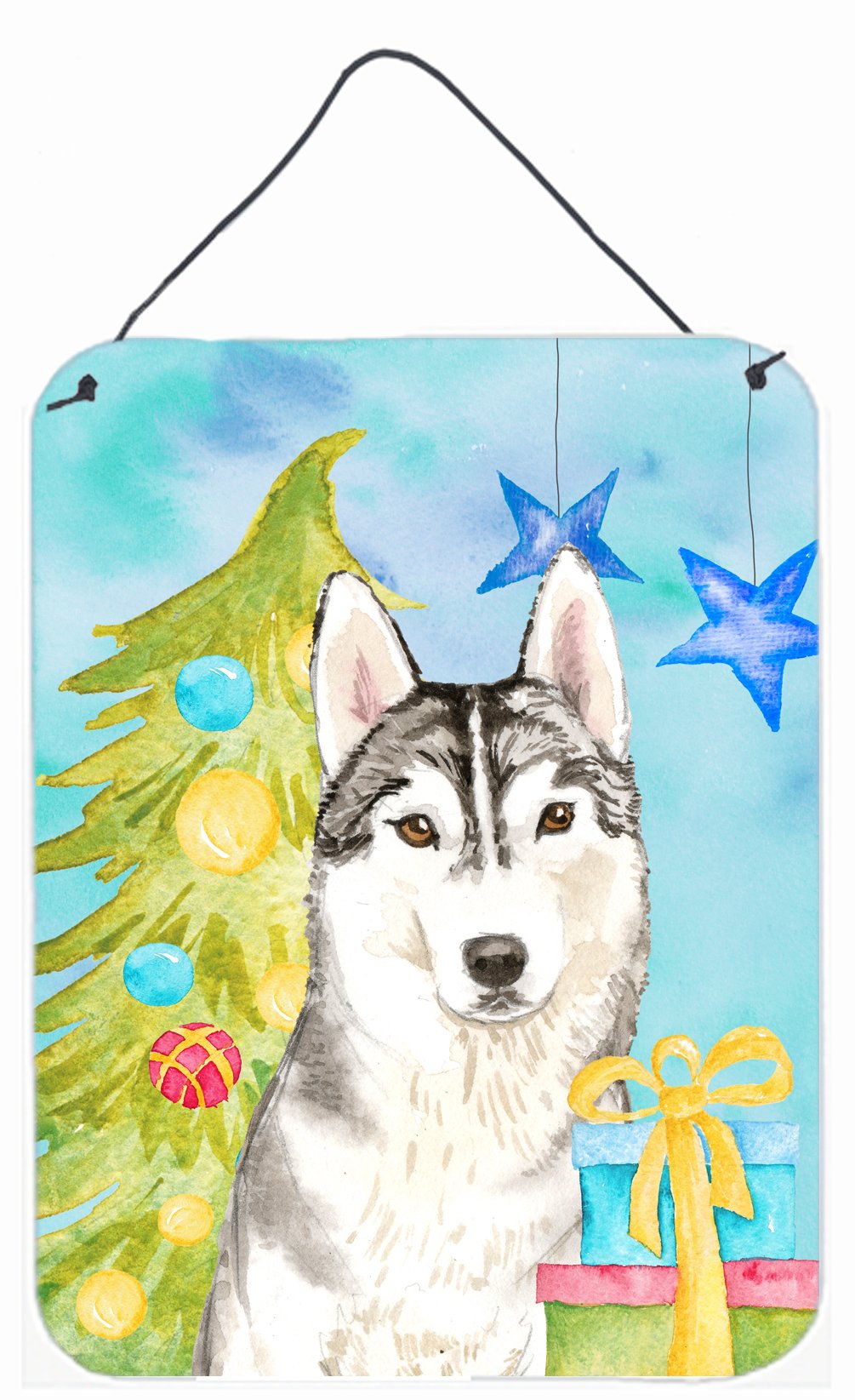 Christmas Tree Siberian Husky Wall or Door Hanging Prints CK1861DS1216 by Caroline&#39;s Treasures