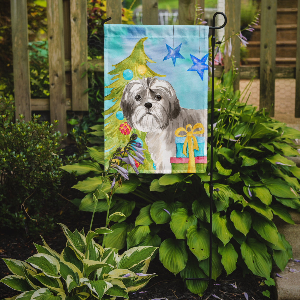 Christmas Tree Shih Tzu Puppy Flag Garden Size CK1862GF  the-store.com.