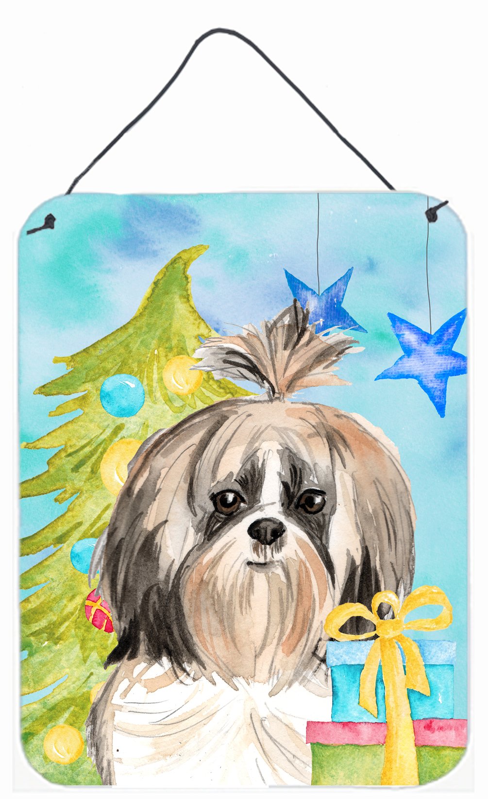 Christmas Tree Shih Tzu Wall or Door Hanging Prints CK1863DS1216 by Caroline&#39;s Treasures