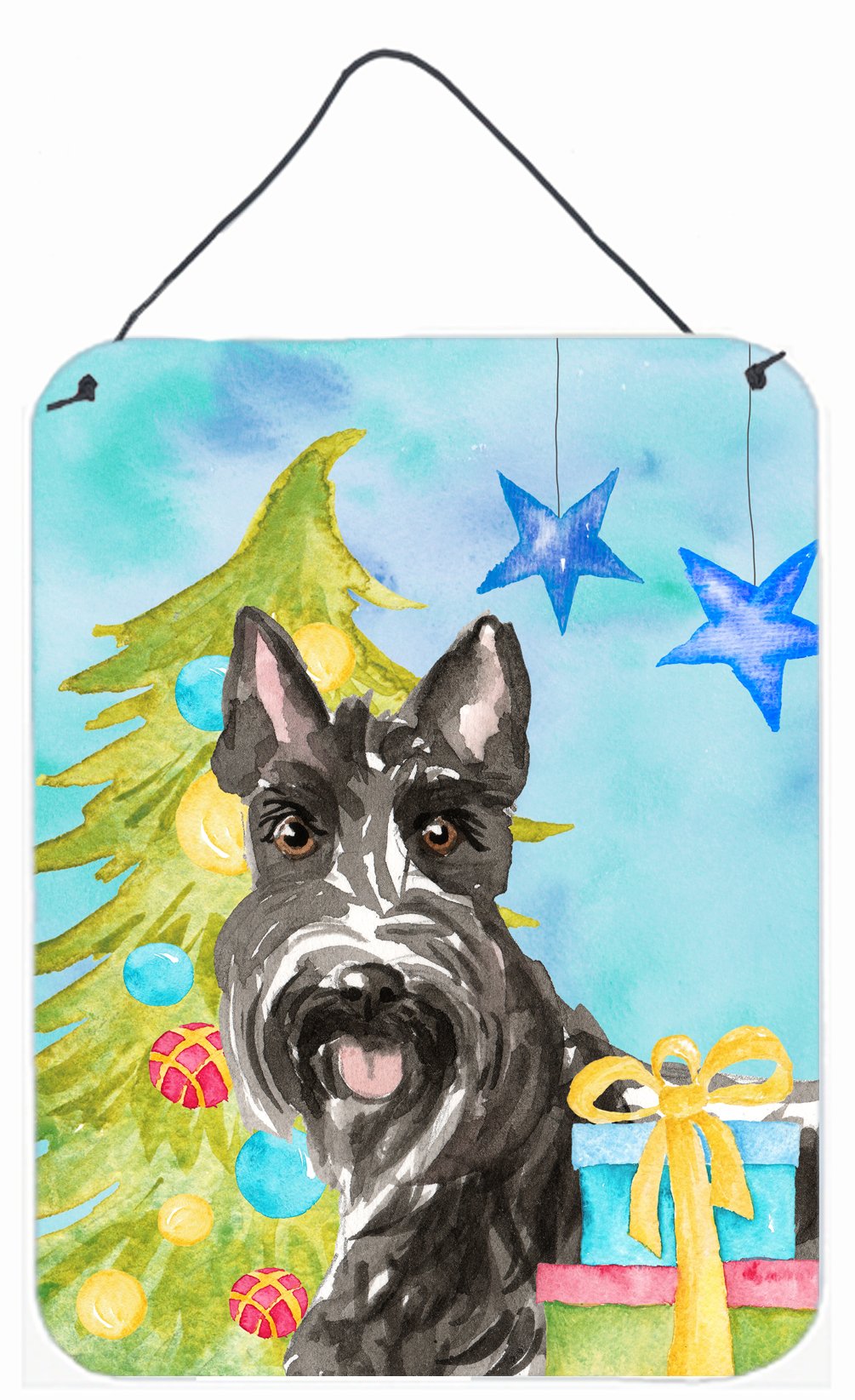 Christmas Tree Scottish Terrier Wall or Door Hanging Prints CK1865DS1216 by Caroline's Treasures