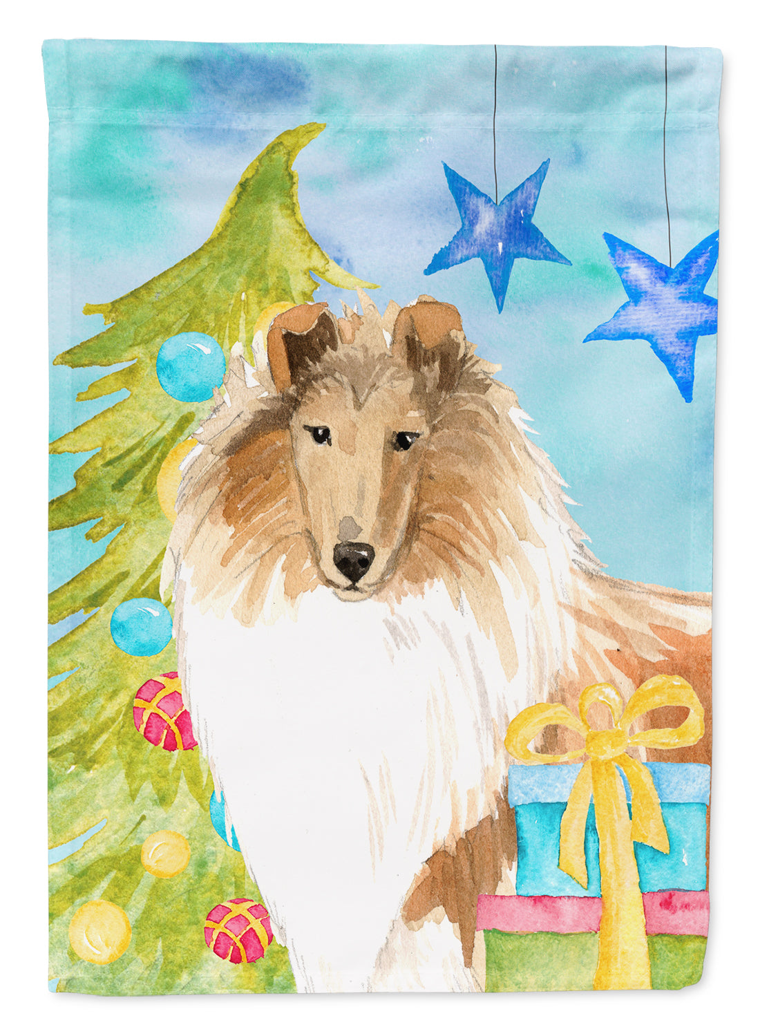 Christmas Tree Rough  Collie Flag Garden Size CK1867GF  the-store.com.