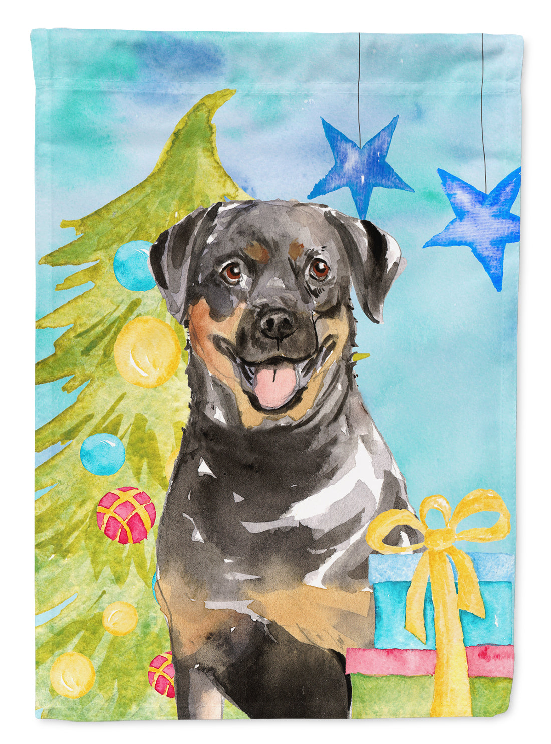 Christmas Tree Rottweiler Flag Canvas House Size CK1868CHF  the-store.com.