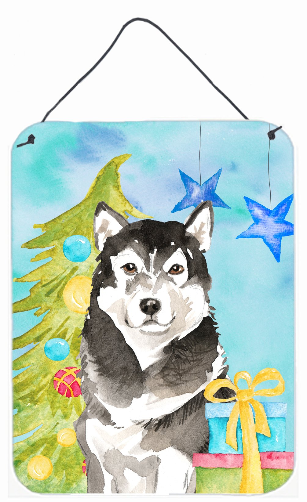 Christmas Tree Alaskan Malamute Wall or Door Hanging Prints CK1872DS1216 by Caroline&#39;s Treasures