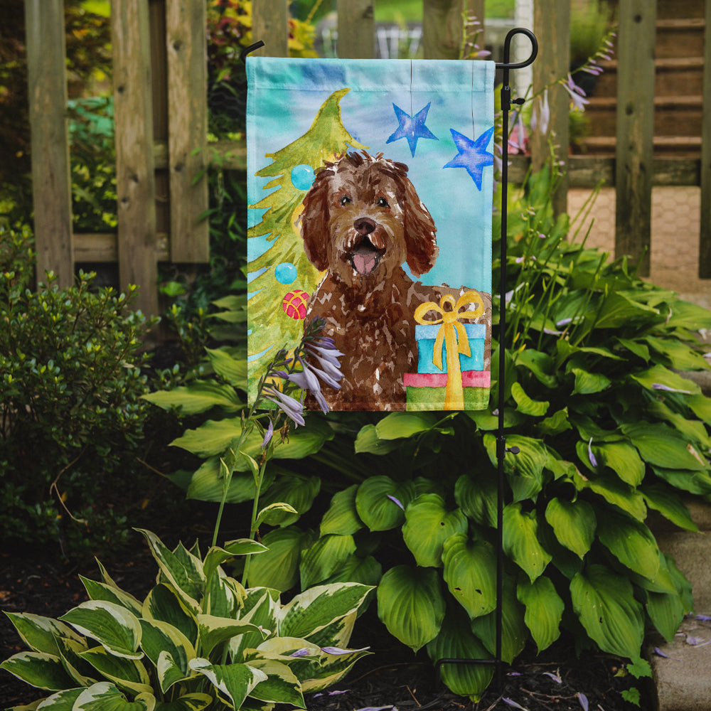 Christmas Tree Labradoodle Flag Garden Size CK1874GF  the-store.com.