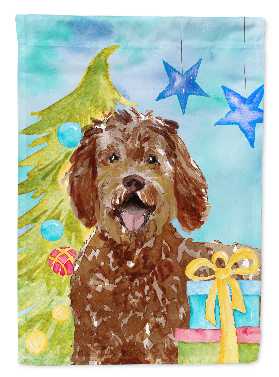 Christmas Tree Labradoodle Flag Garden Size CK1874GF  the-store.com.