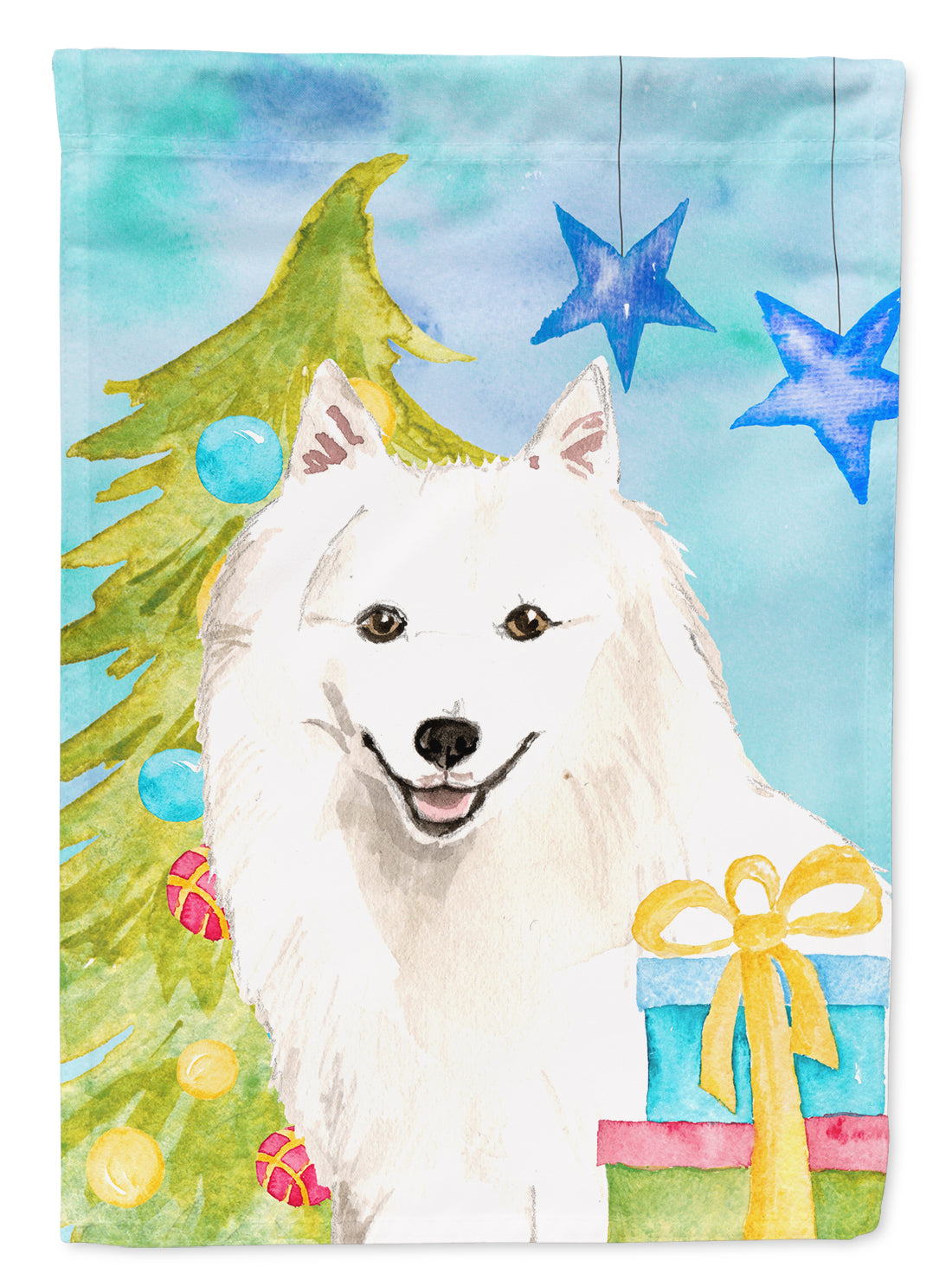 Christmas Tree Japanese Spitz Flag Garden Size CK1875GF  the-store.com.