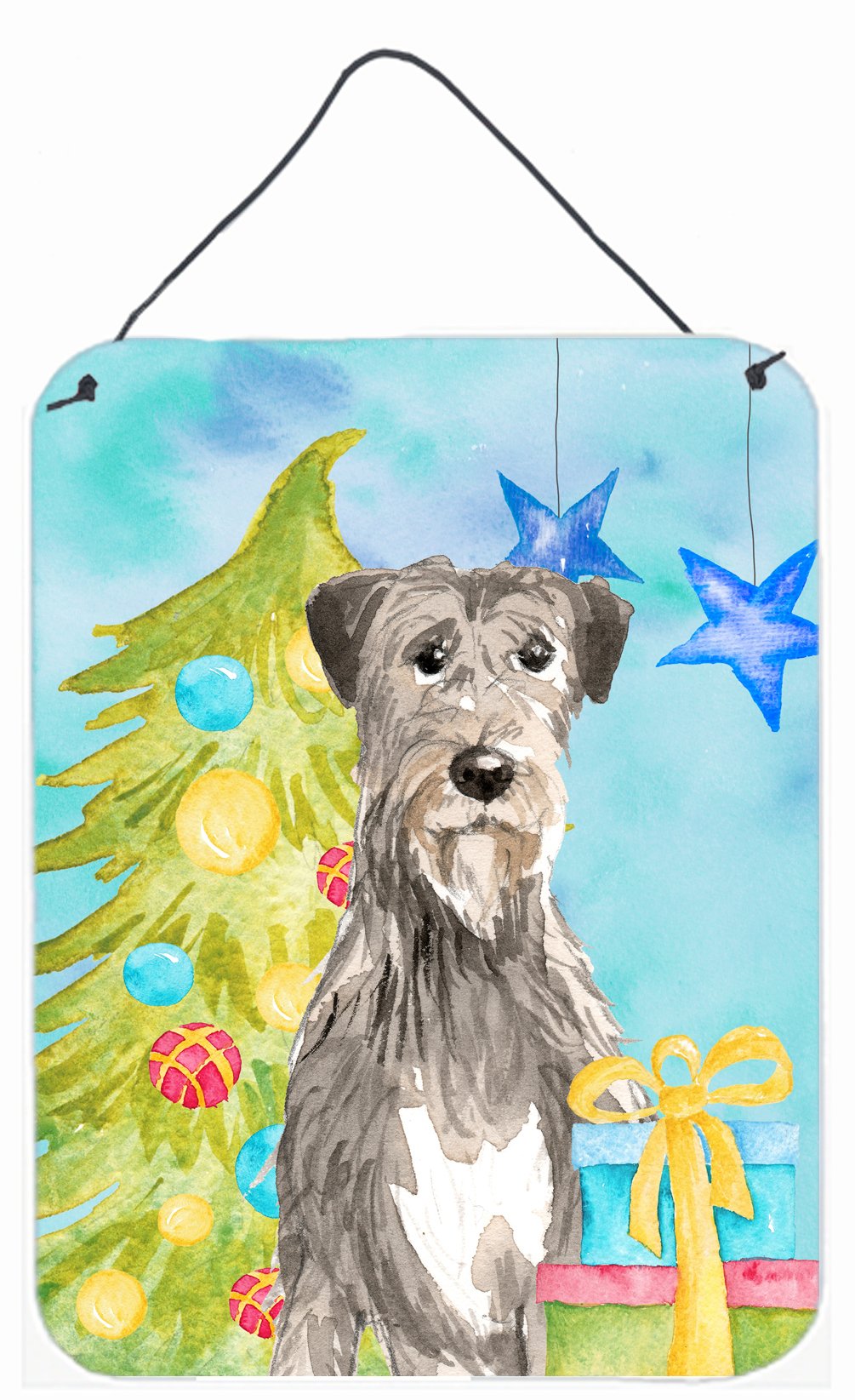 Christmas Tree Irish Wolfhound Wall or Door Hanging Prints CK1876DS1216 by Caroline's Treasures