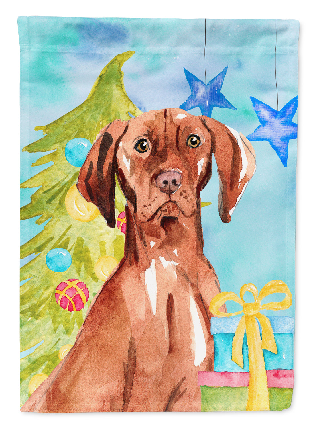 Christmas Tree Vizsla Flag Canvas House Size CK1877CHF  the-store.com.