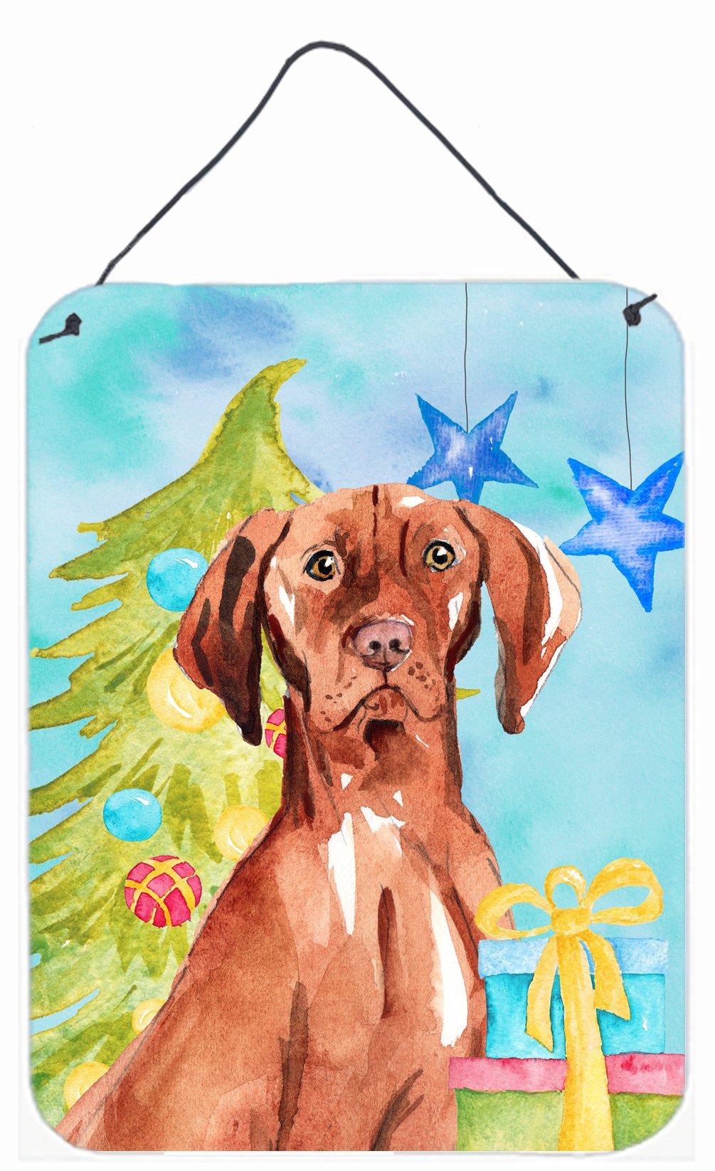 Christmas Tree Vizsla Wall or Door Hanging Prints CK1877DS1216 by Caroline's Treasures