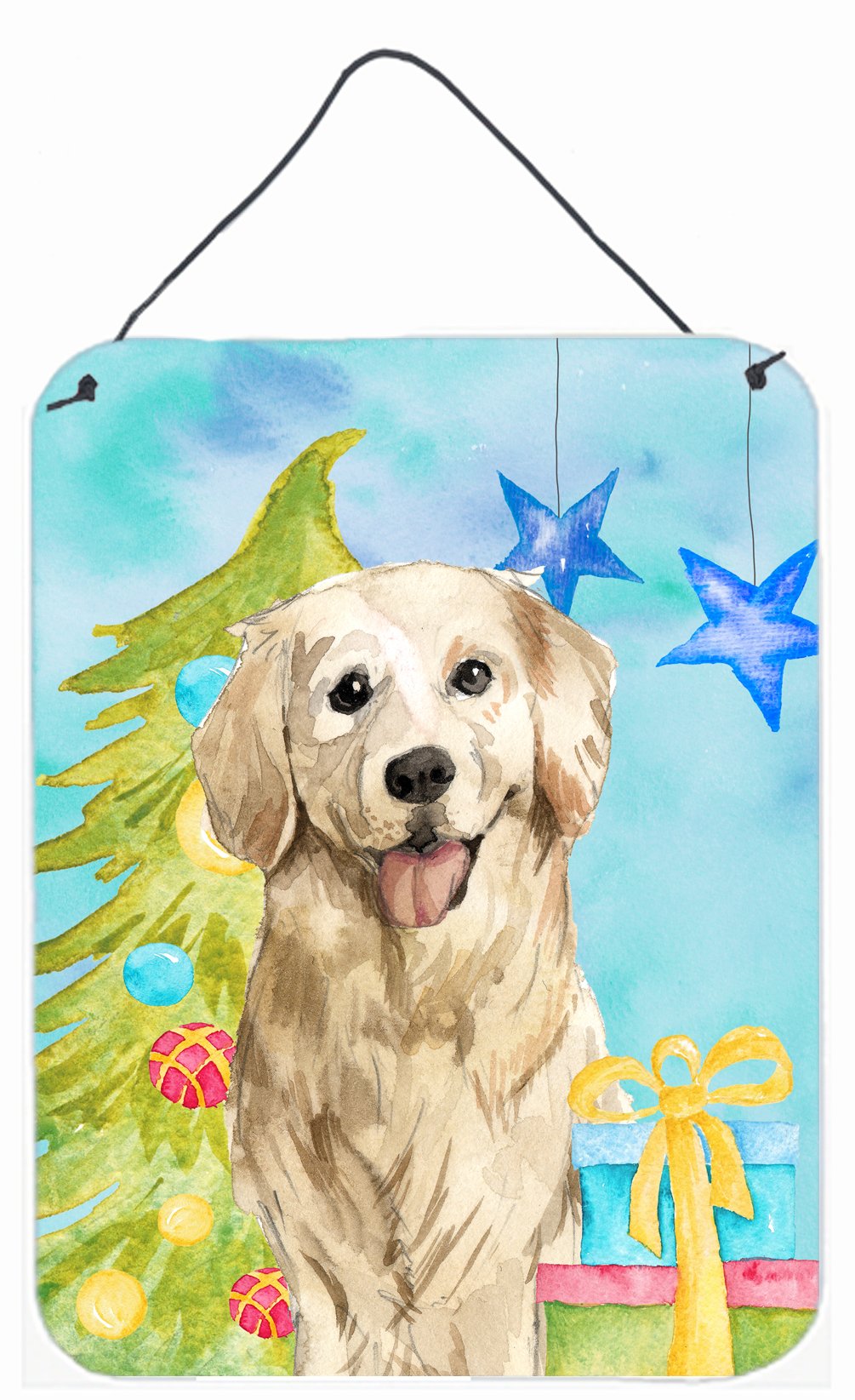 Christmas Tree Golden Retriever Wall or Door Hanging Prints CK1878DS1216 by Caroline&#39;s Treasures