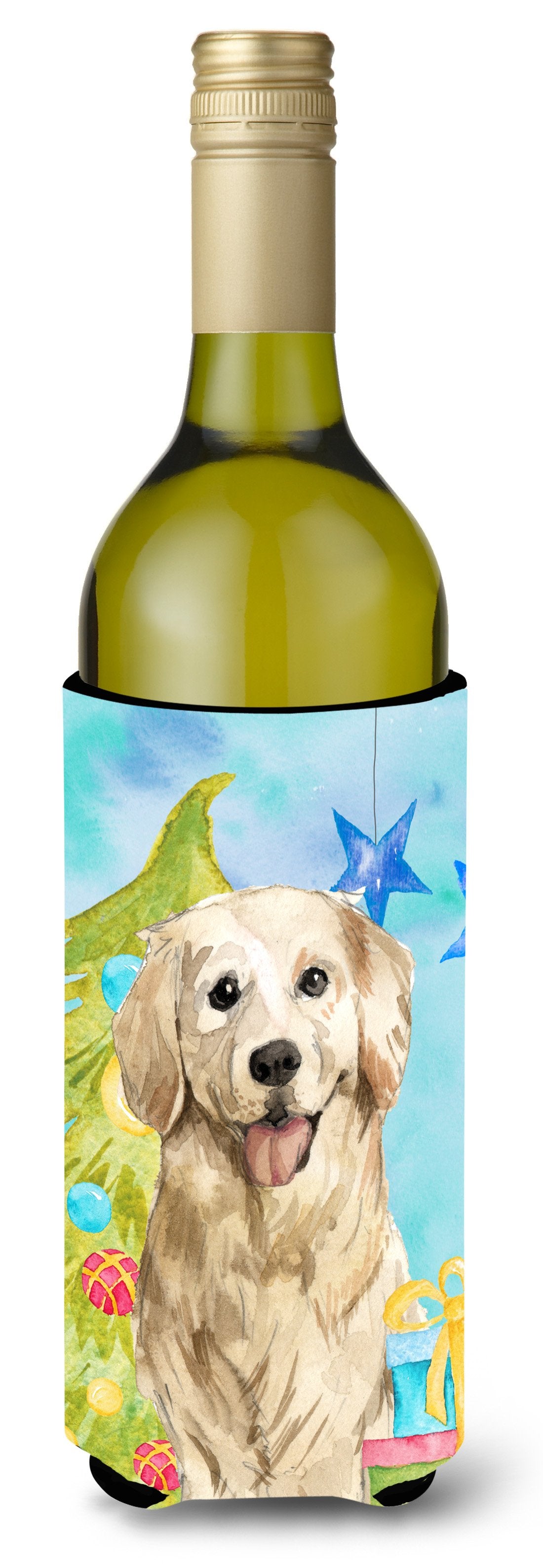 Christmas Tree Golden Retriever Wine Bottle Beverge Insulator Hugger CK1878LITERK by Caroline's Treasures