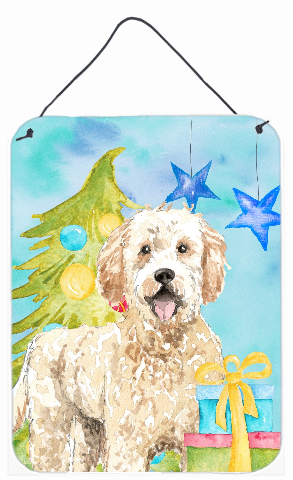 Christmas Tree Goldendoodle Wall or Door Hanging Prints CK1879DS1216 by Caroline&#39;s Treasures