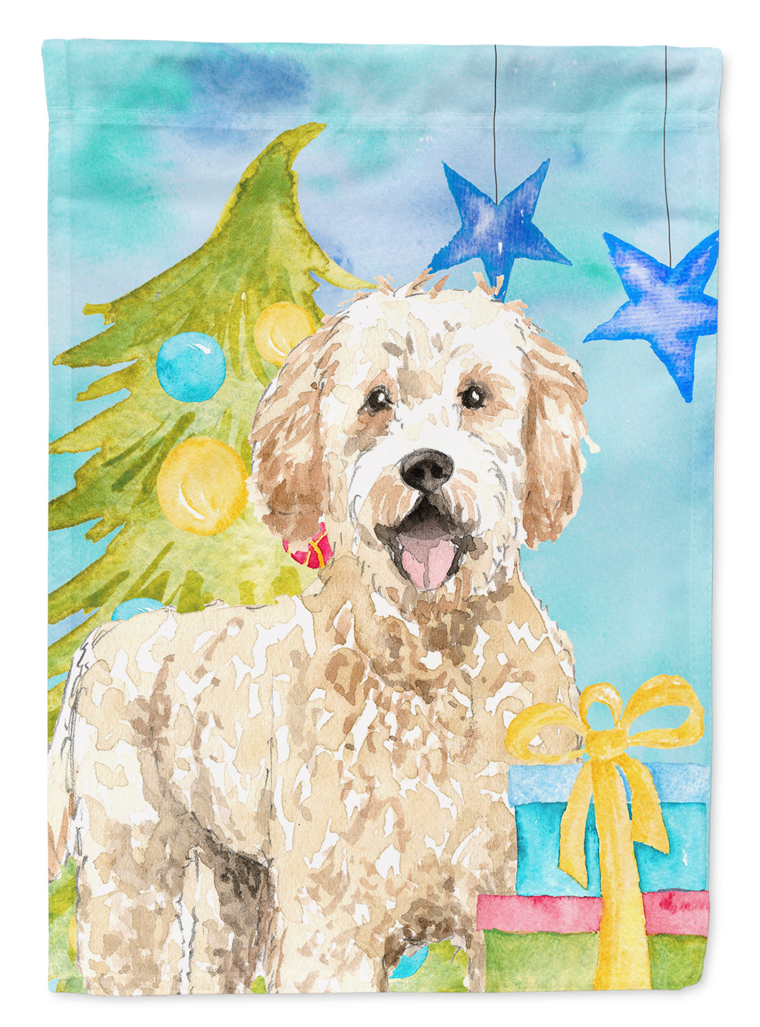 Christmas Tree Goldendoodle Flag Garden Size CK1879GF  the-store.com.