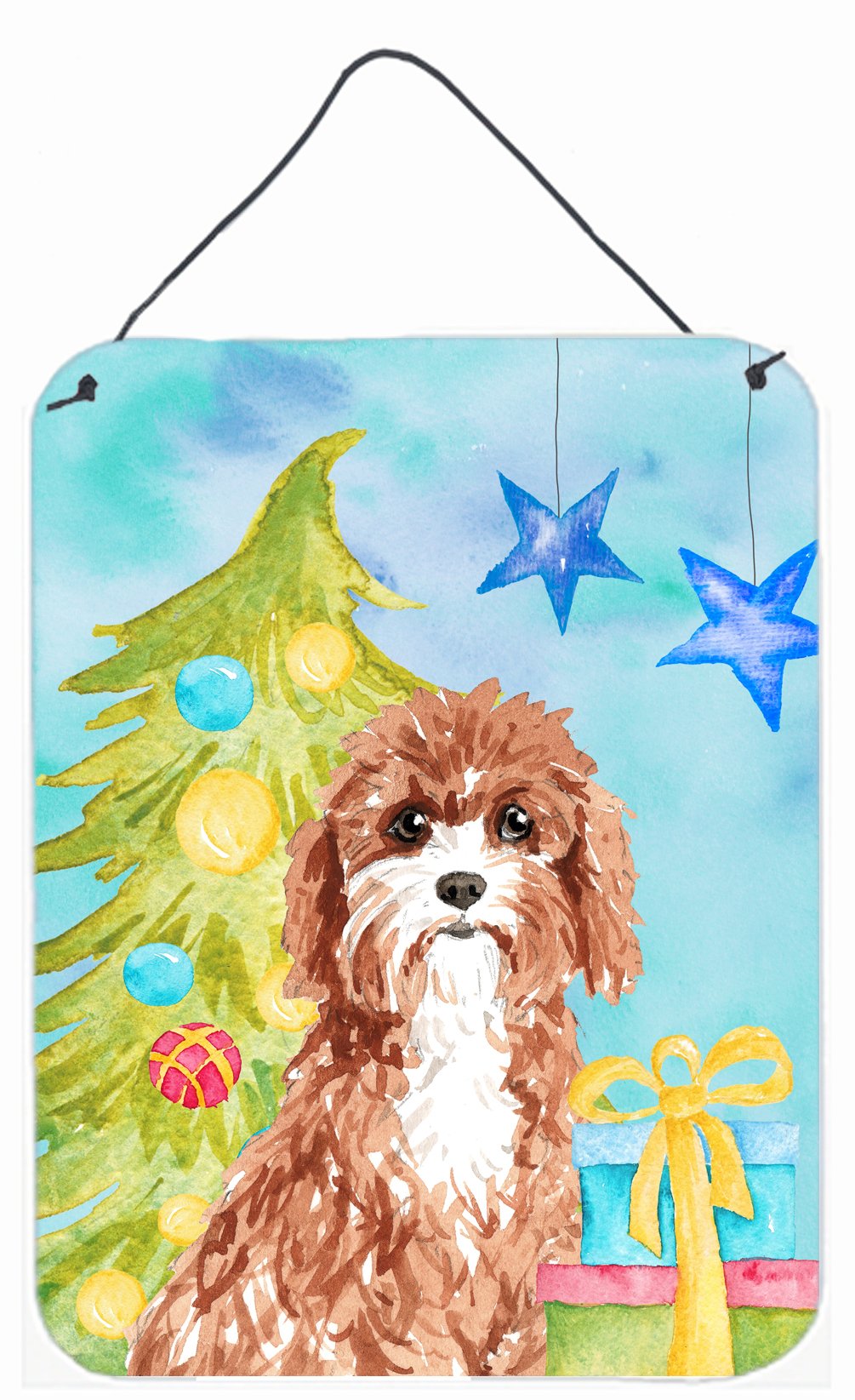 Christmas Tree Cavapoo Wall or Door Hanging Prints CK1881DS1216 by Caroline&#39;s Treasures