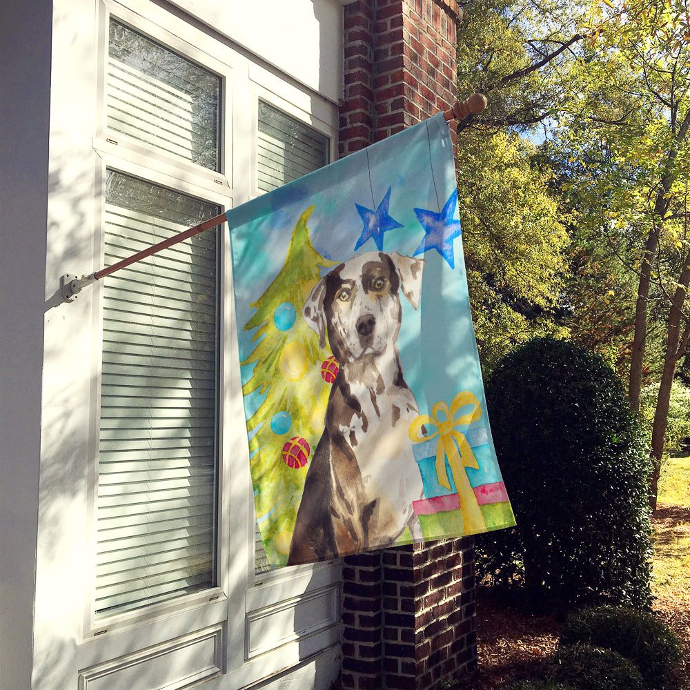 Christmas Tree Catahoula Leopard Dog Flag Canvas House Size CK1882CHF  the-store.com.