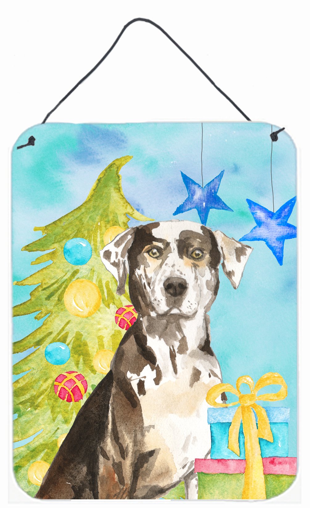 Christmas Tree Catahoula Leopard Dog Wall or Door Hanging Prints CK1882DS1216 by Caroline's Treasures