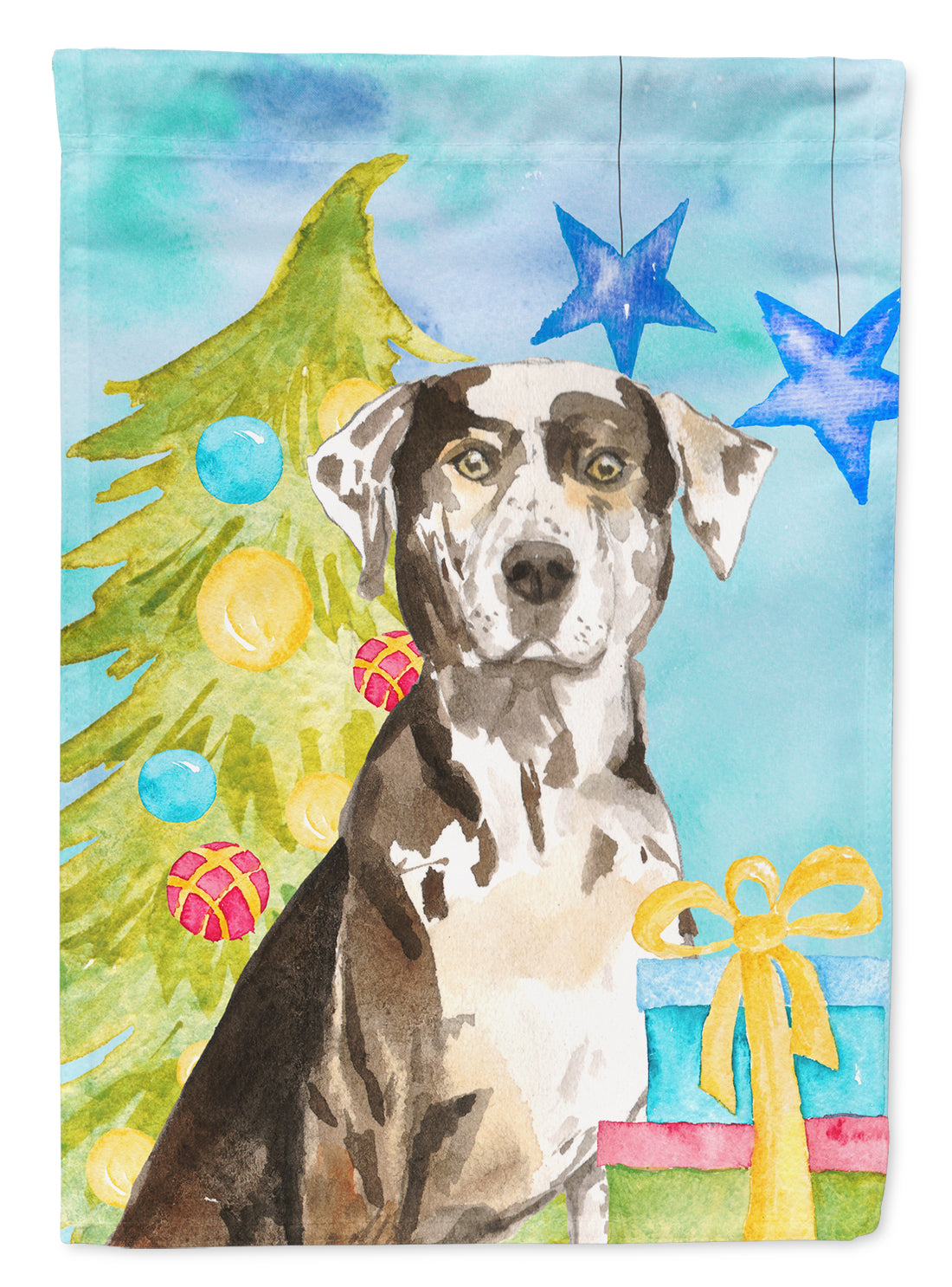 Christmas Tree Catahoula Leopard Dog Flag Garden Size CK1882GF  the-store.com.