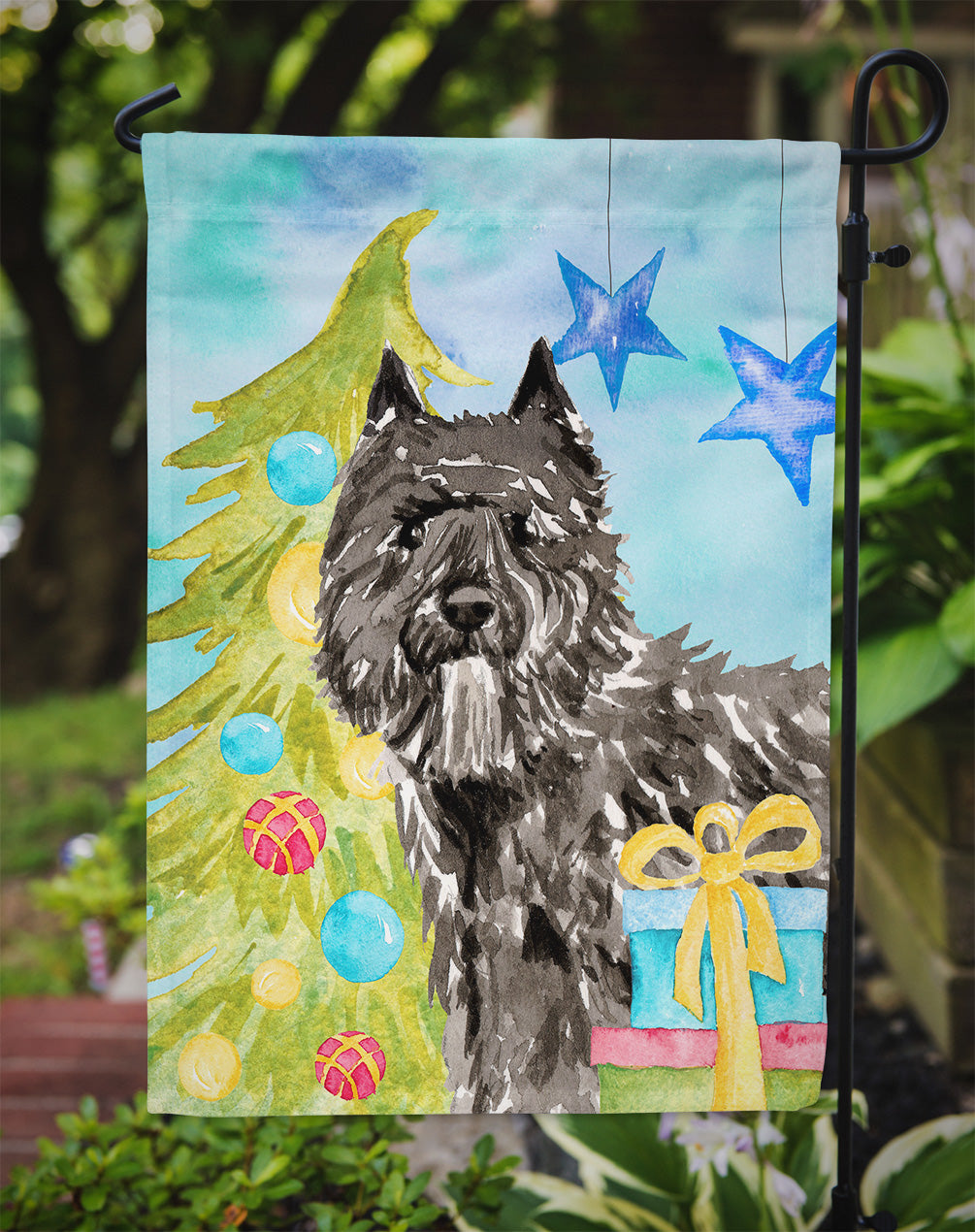 Christmas Tree Bouvier des Flandres Flag Garden Size CK1885GF  the-store.com.