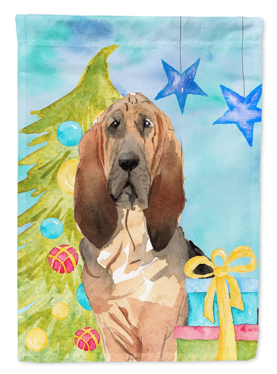 Christmas Tree Bloodhound Flag Garden Size CK1887GF  the-store.com.