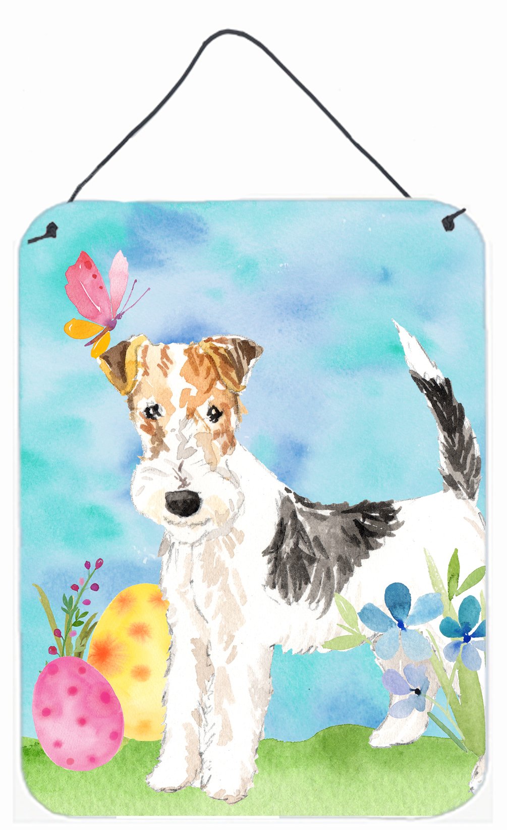 Easter Eggs Fox Terrier Wall or Door Hanging Prints CK1892DS1216 by Caroline's Treasures