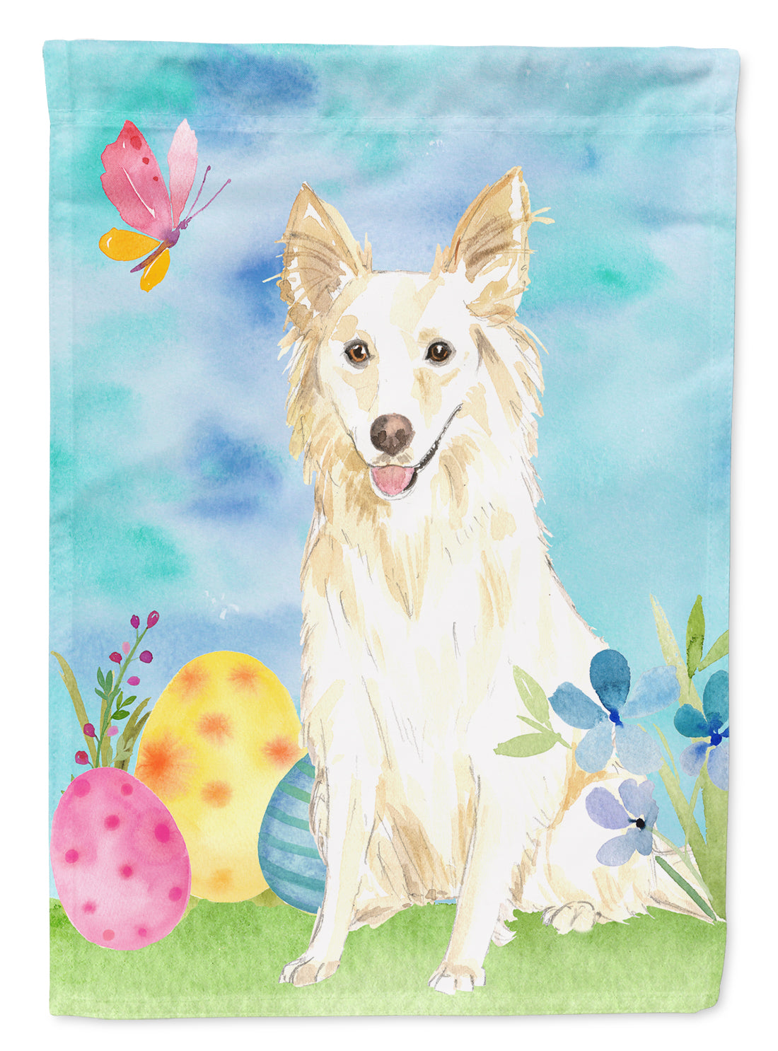 Easter Eggs White Collie Flag Garden Size CK1893GF  the-store.com.