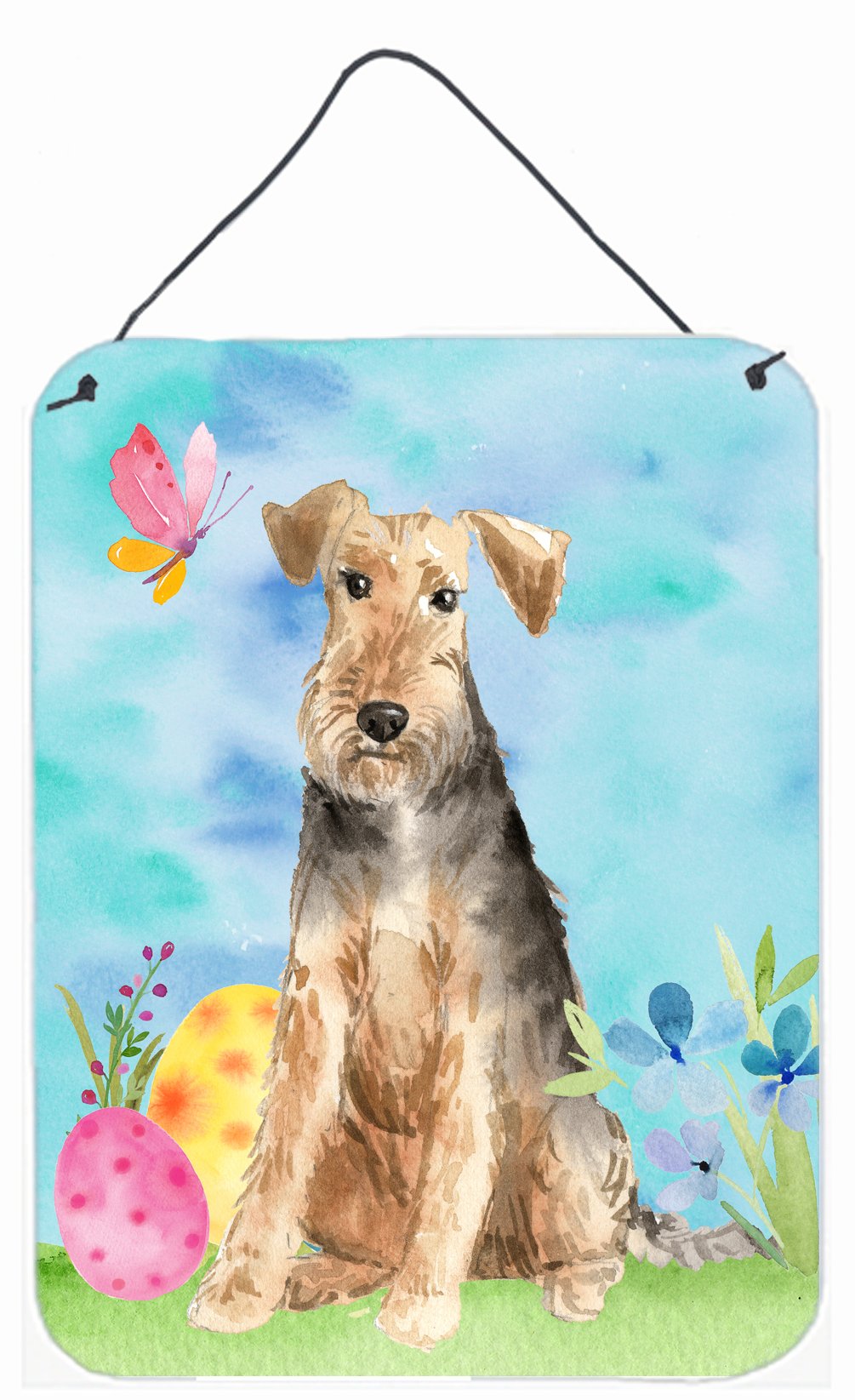 Easter Eggs Welsh Terrier Wall or Door Hanging Prints CK1895DS1216 by Caroline's Treasures