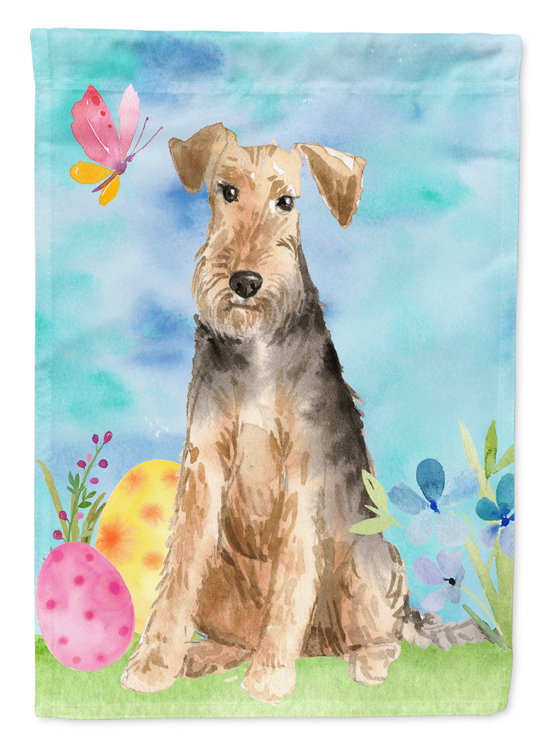 Easter Eggs Welsh Terrier Flag Garden Size CK1895GF  the-store.com.