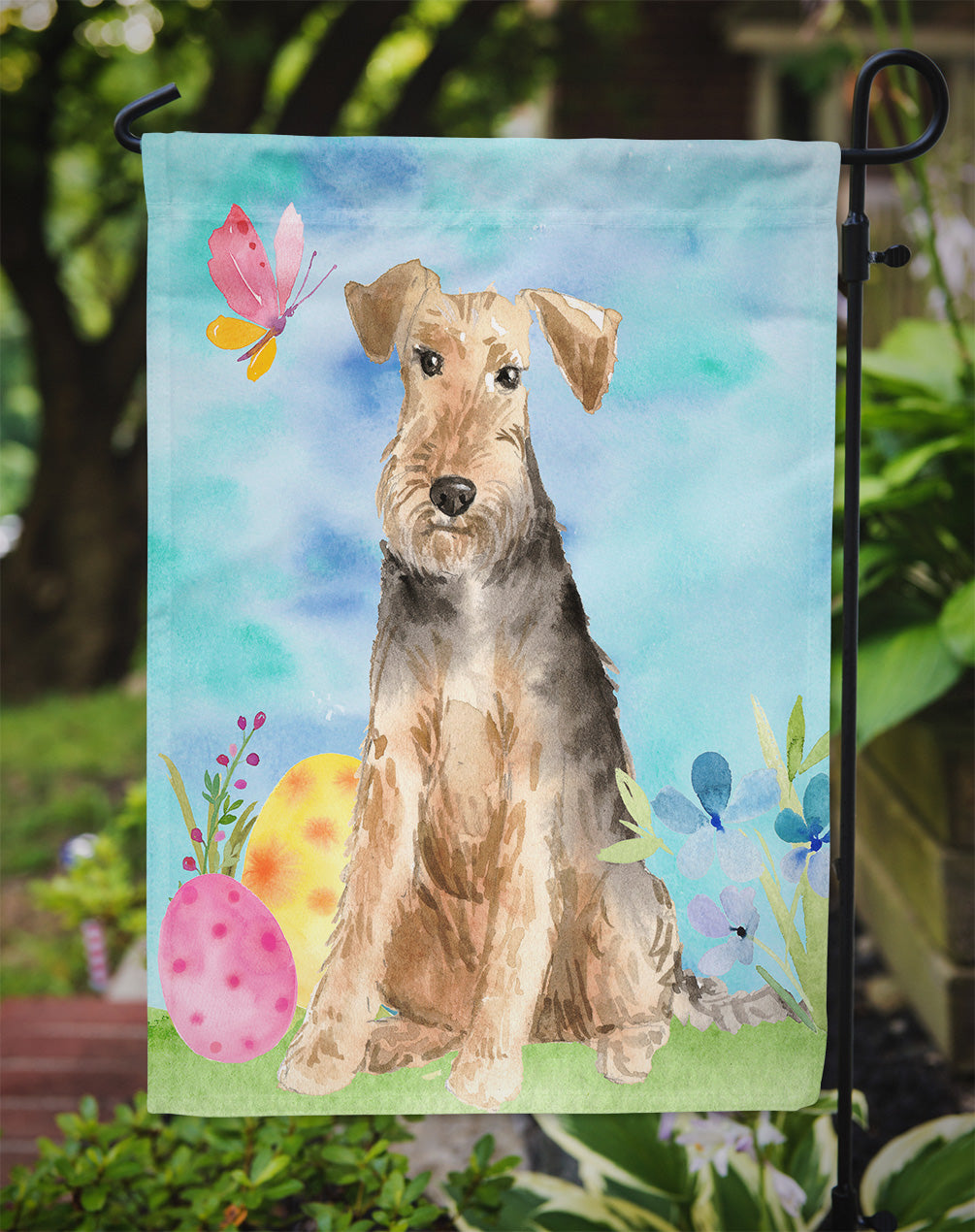 Easter Eggs Welsh Terrier Flag Garden Size CK1895GF  the-store.com.