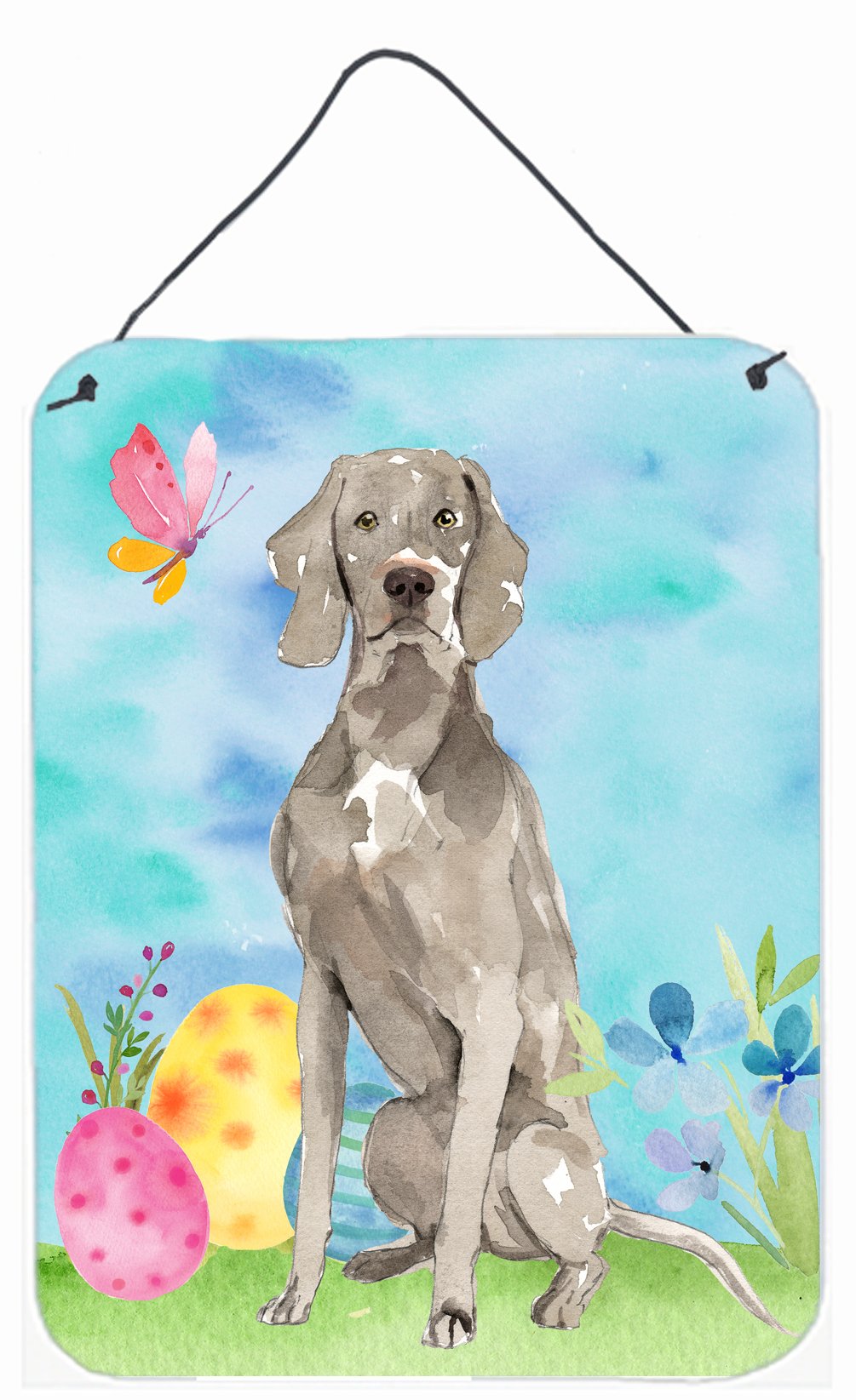 Easter Eggs Weimaraner Wall or Door Hanging Prints CK1896DS1216 by Caroline's Treasures