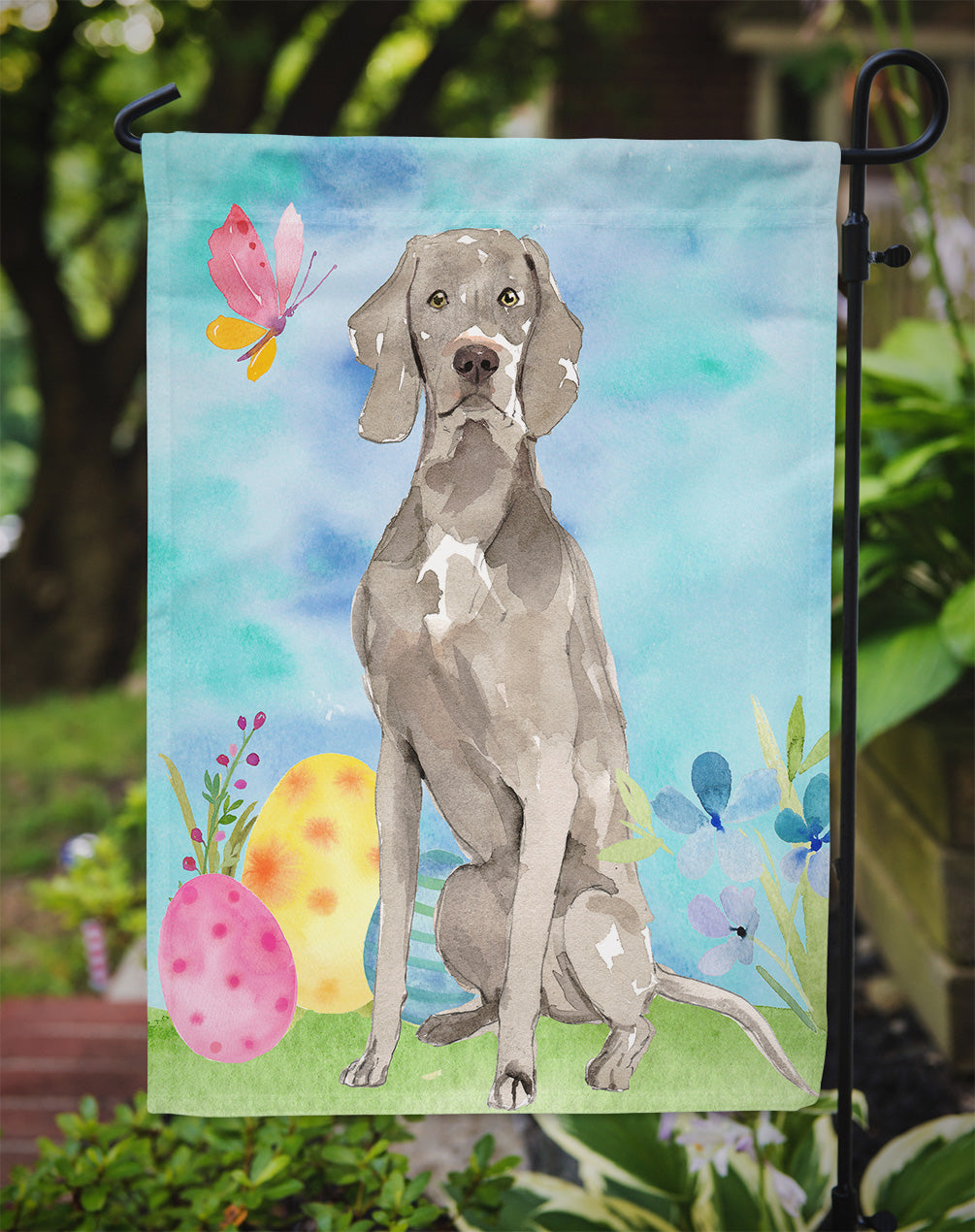 Easter Eggs Weimaraner Flag Garden Size CK1896GF  the-store.com.