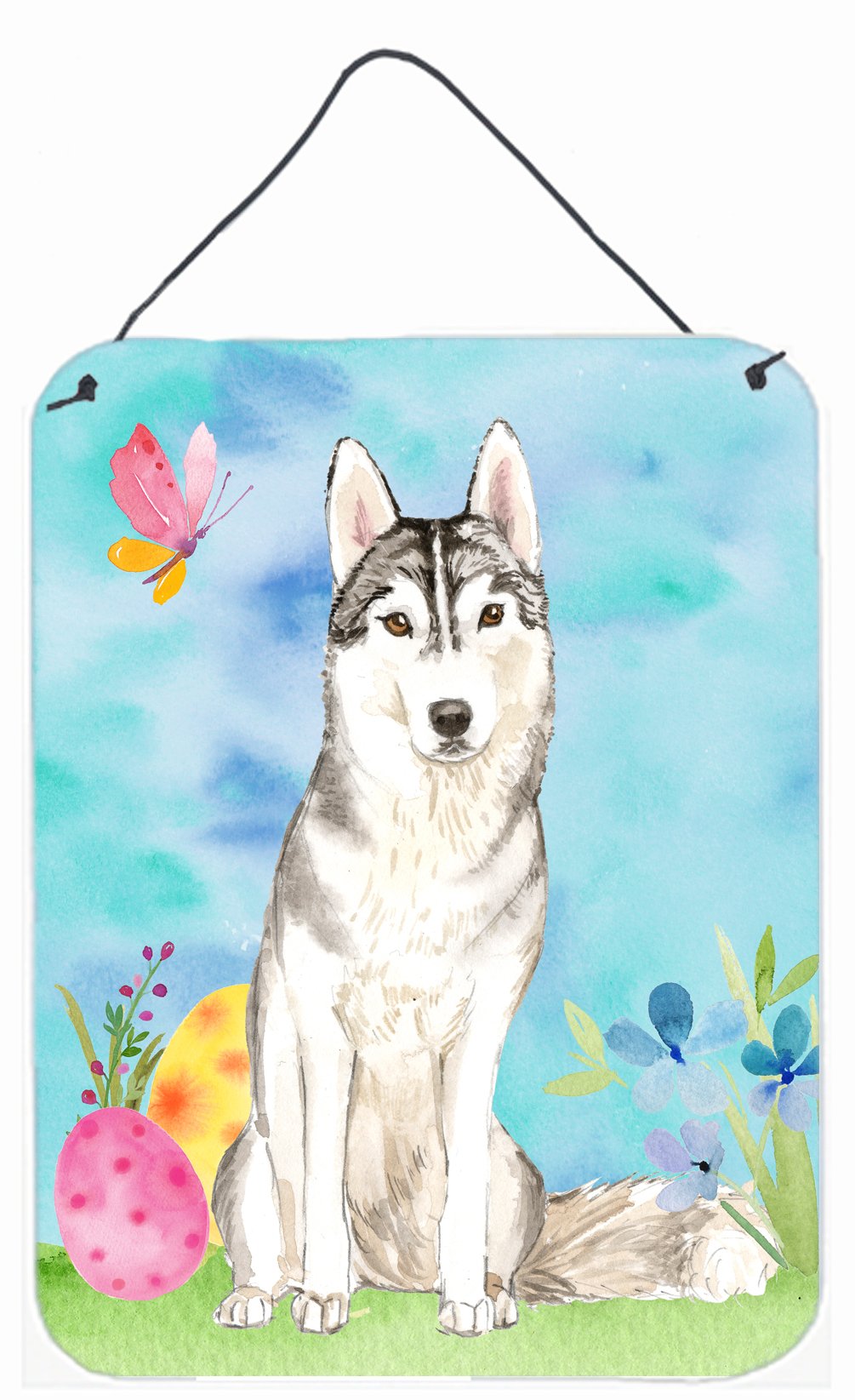 Easter Eggs Siberian Husky Wall or Door Hanging Prints CK1898DS1216 by Caroline&#39;s Treasures