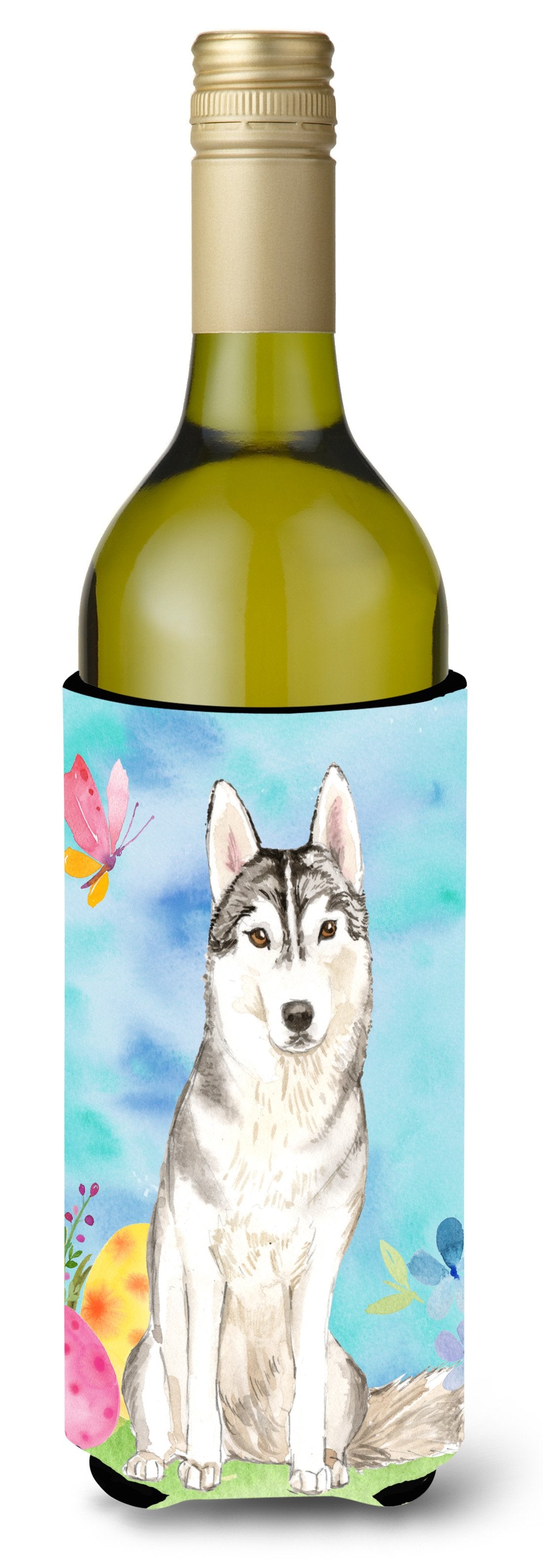 Easter Eggs Siberian Husky Wine Bottle Beverge Insulator Hugger CK1898LITERK by Caroline's Treasures