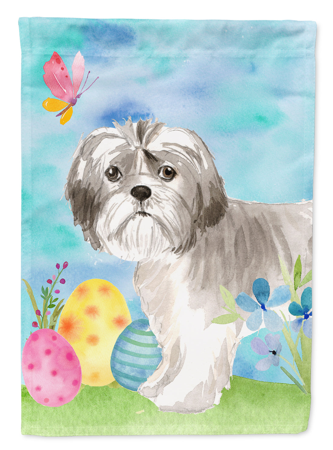 Easter Eggs Shih Tzu Puppy Flag Garden Size CK1899GF  the-store.com.