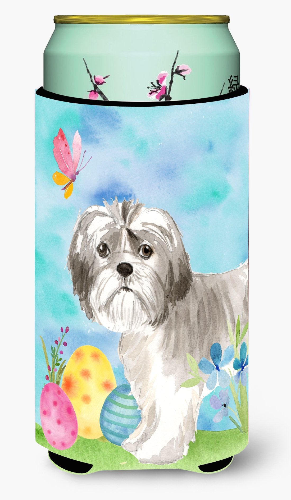 Easter Eggs Shih Tzu Puppy Tall Boy Beverage Insulator Hugger CK1899TBC by Caroline's Treasures