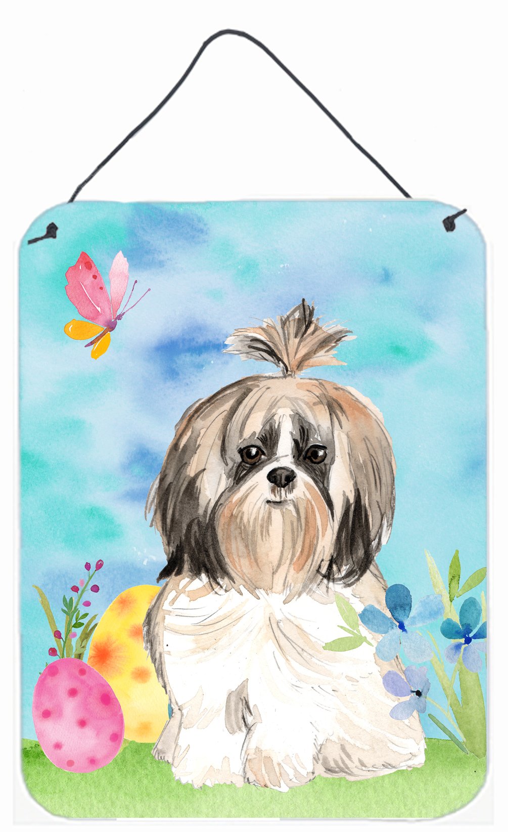 Easter Eggs Shih Tzu Wall or Door Hanging Prints CK1900DS1216 by Caroline's Treasures