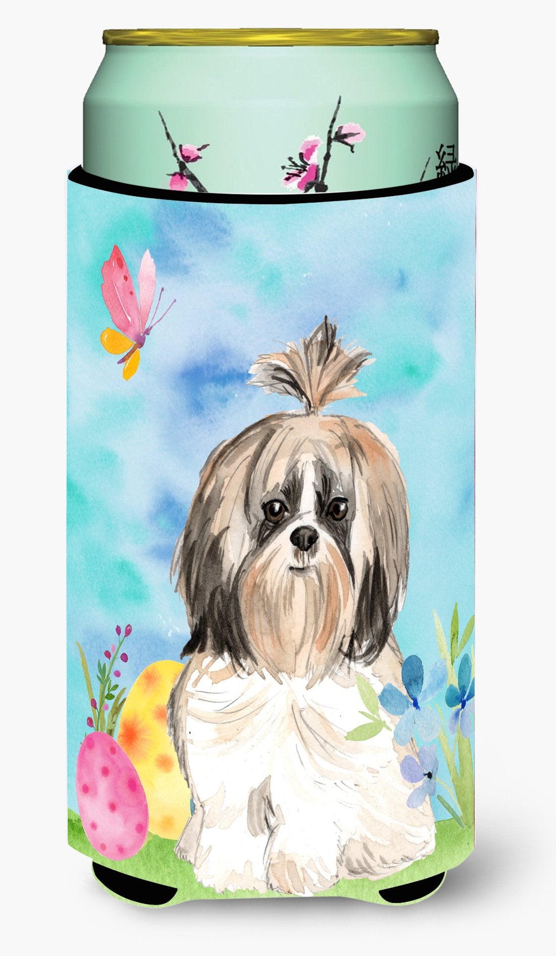 Easter Eggs Shih Tzu Tall Boy Beverage Insulator Hugger CK1900TBC by Caroline&#39;s Treasures