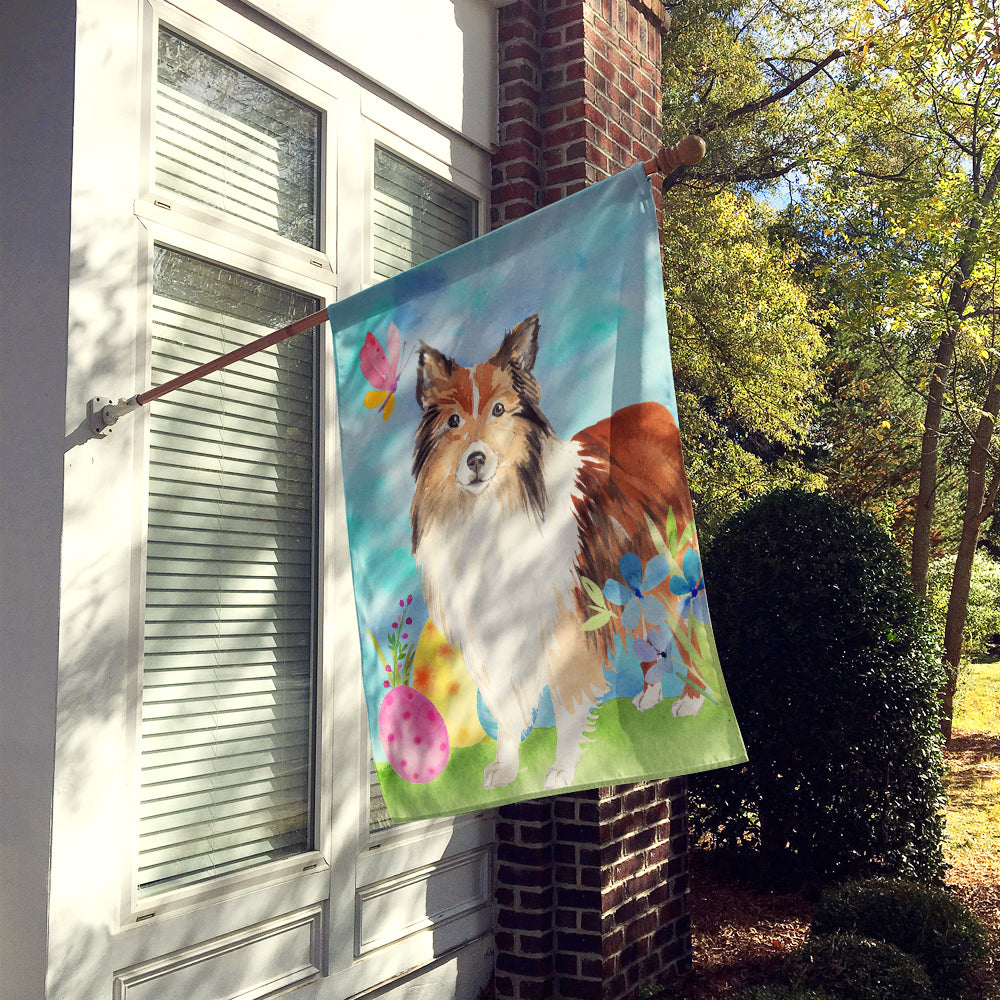 Easter Eggs Sheltie Flag Canvas House Size CK1901CHF  the-store.com.