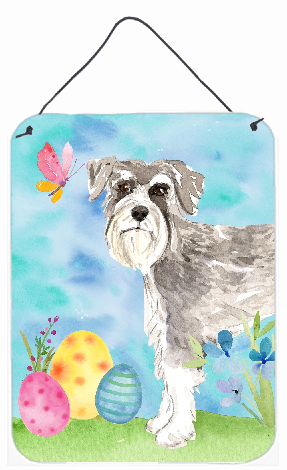 Easter Eggs Schnauzer #1 Wall or Door Hanging Prints CK1903DS1216 by Caroline&#39;s Treasures