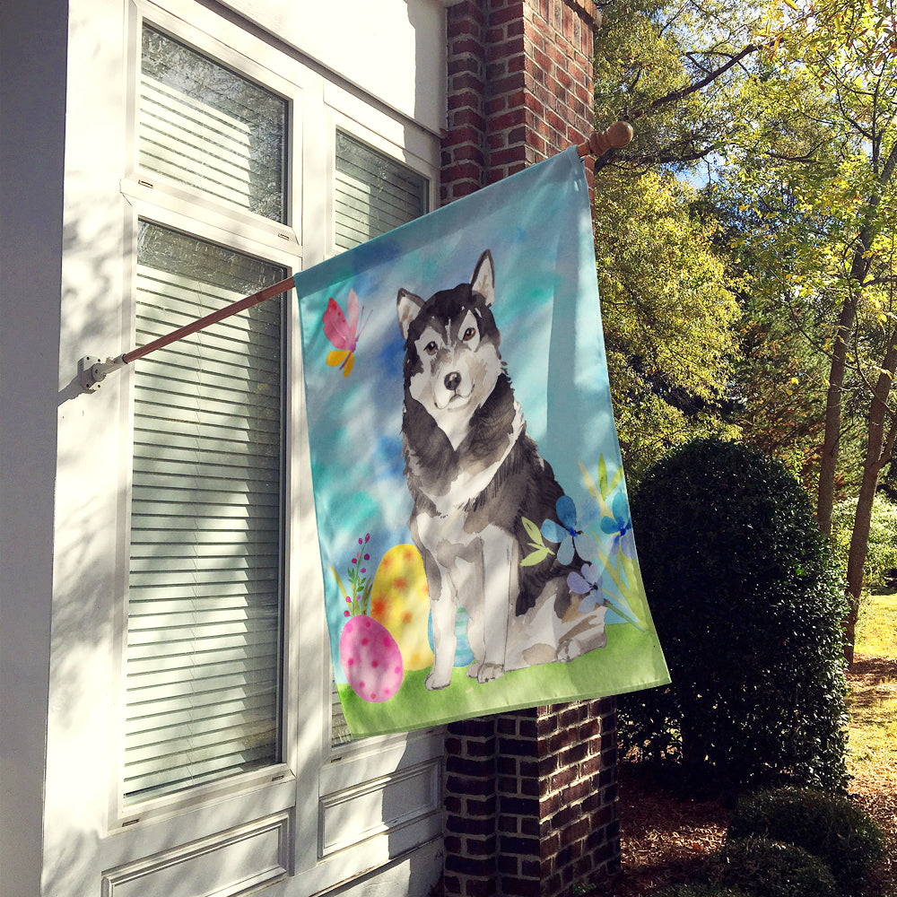 Easter Eggs Alaskan Malamute Flag Canvas House Size CK1909CHF  the-store.com.